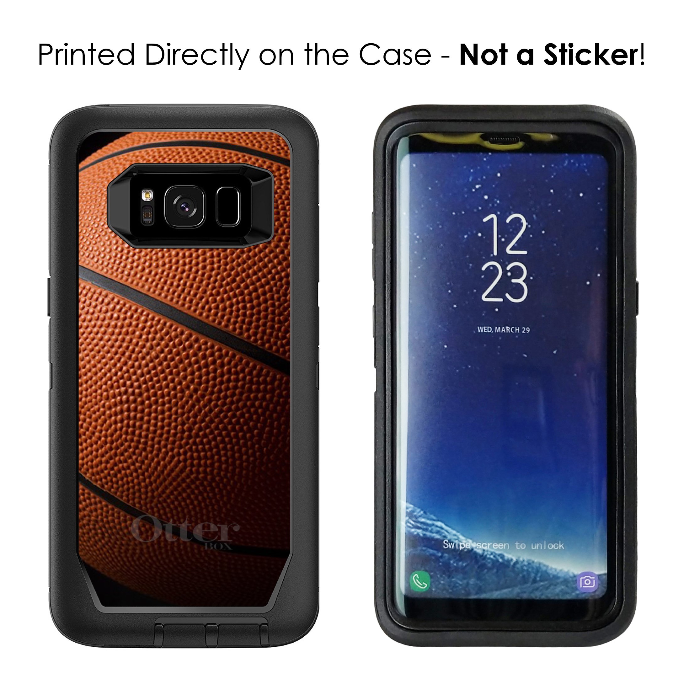 Galaxy S8 Case - Custom Black Basketball Design - Durable Phone Cover for Sports Fans