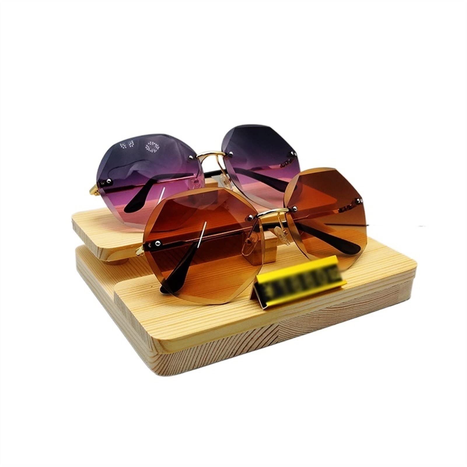 UNNS Wooden Multi-Layer Glasses Display Stand - 2 Tier Sunglasses Holder for Retail Store, Optical Shop & Home Decor (Color: 2 Layers) - Perfect for Eyewear Organization, Store Displays & Gift Presentation
