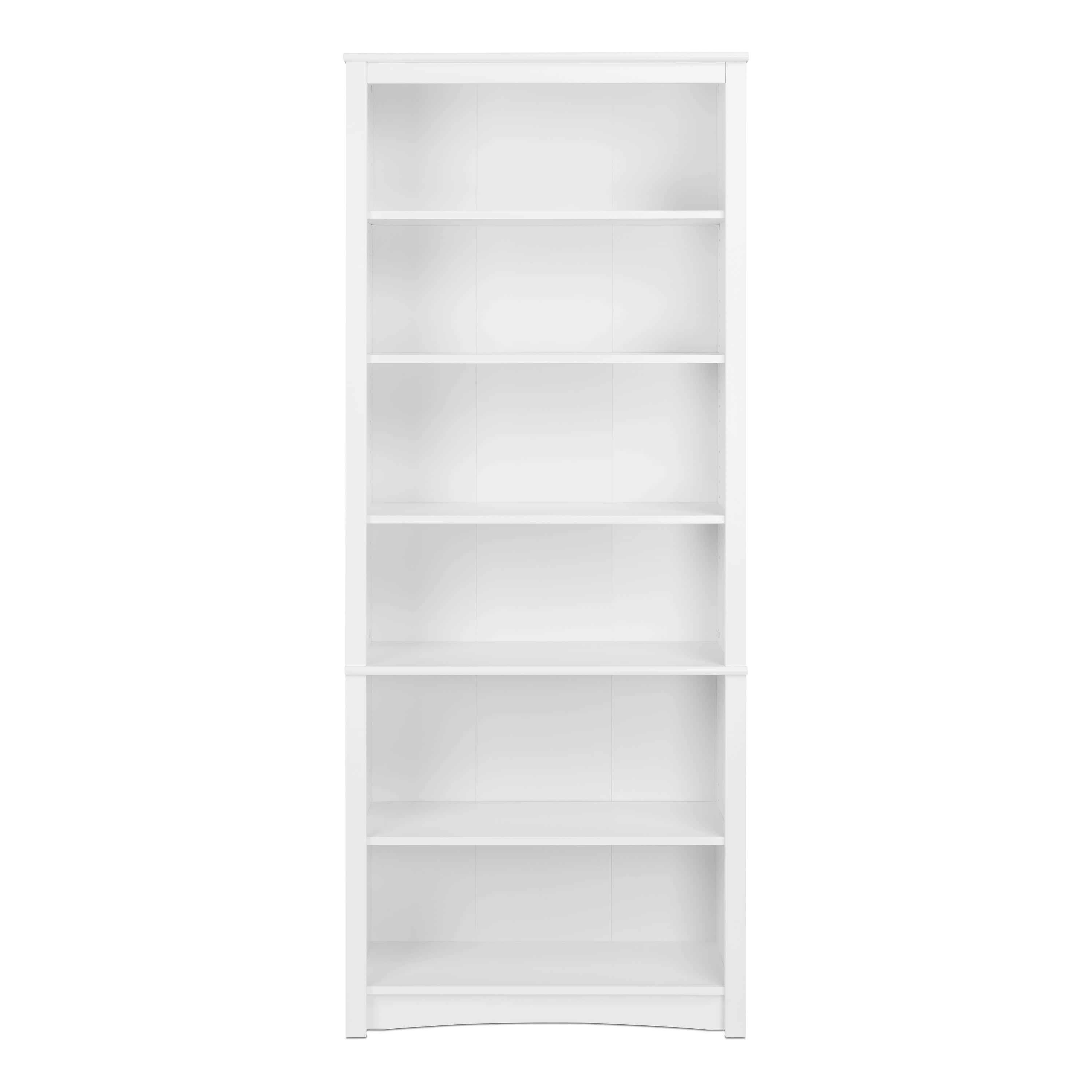 6 Shelf Bookcase with Adjustable Shelves - Available in White & Black - Perfect for Home Office, Living Room & Bedroom Storage