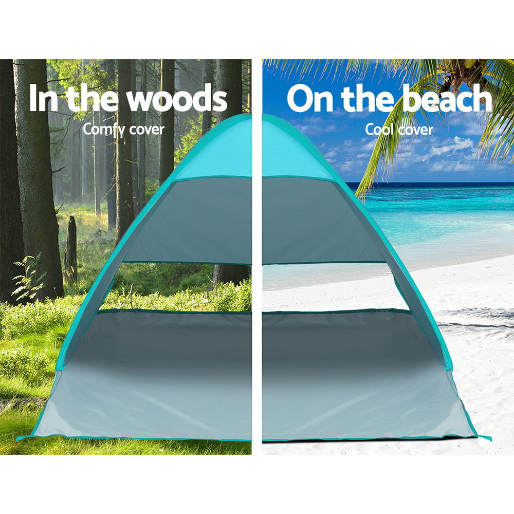 Weisshorn 3-Person Pop Up Beach Tent - Portable Sun Shelter for Camping, Hiking & Fishing - Instant Setup UV Protection for Outdoor Adventures