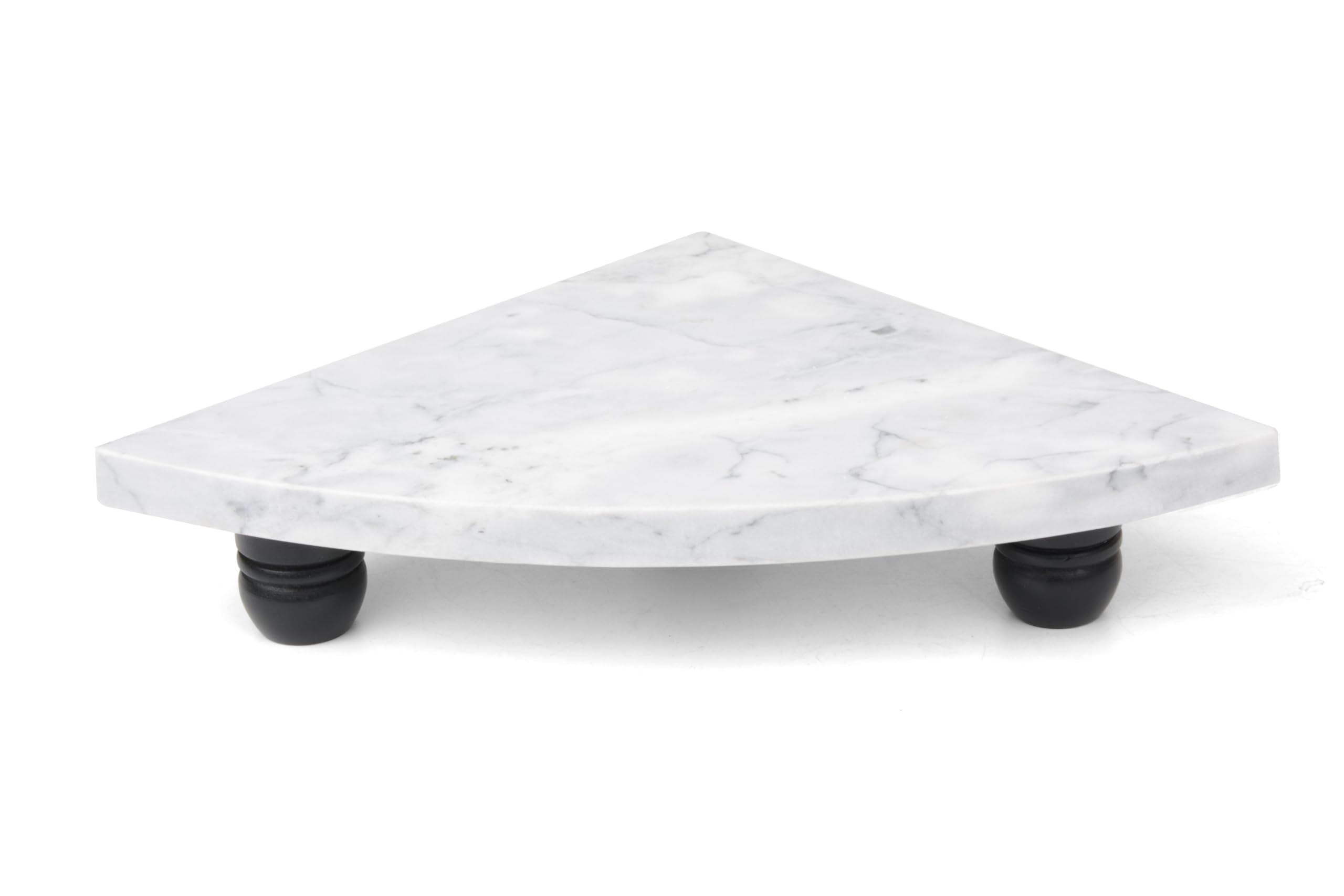 White Marble Riser Decor Pedestal Tray - Elegant Kitchen Counter Display Stand for Fruits, Desserts & Home Decor (Large Size) - Perfect for Dining Table Centerpieces, Bathroom Organizers & Living Room Decor