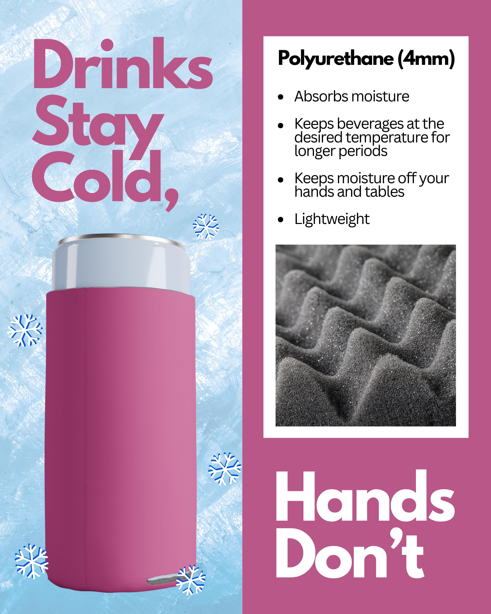 200 Pack Pink Blank Slim Can Cooler Sleeves - Customizable Sublimation Beer Bottle & 12oz Tall Can Insulators | Skinny Collapsible Drink Sleeves for Parties, Weddings & Outdoor Events | Bulk Plain Seltzer Can Covers