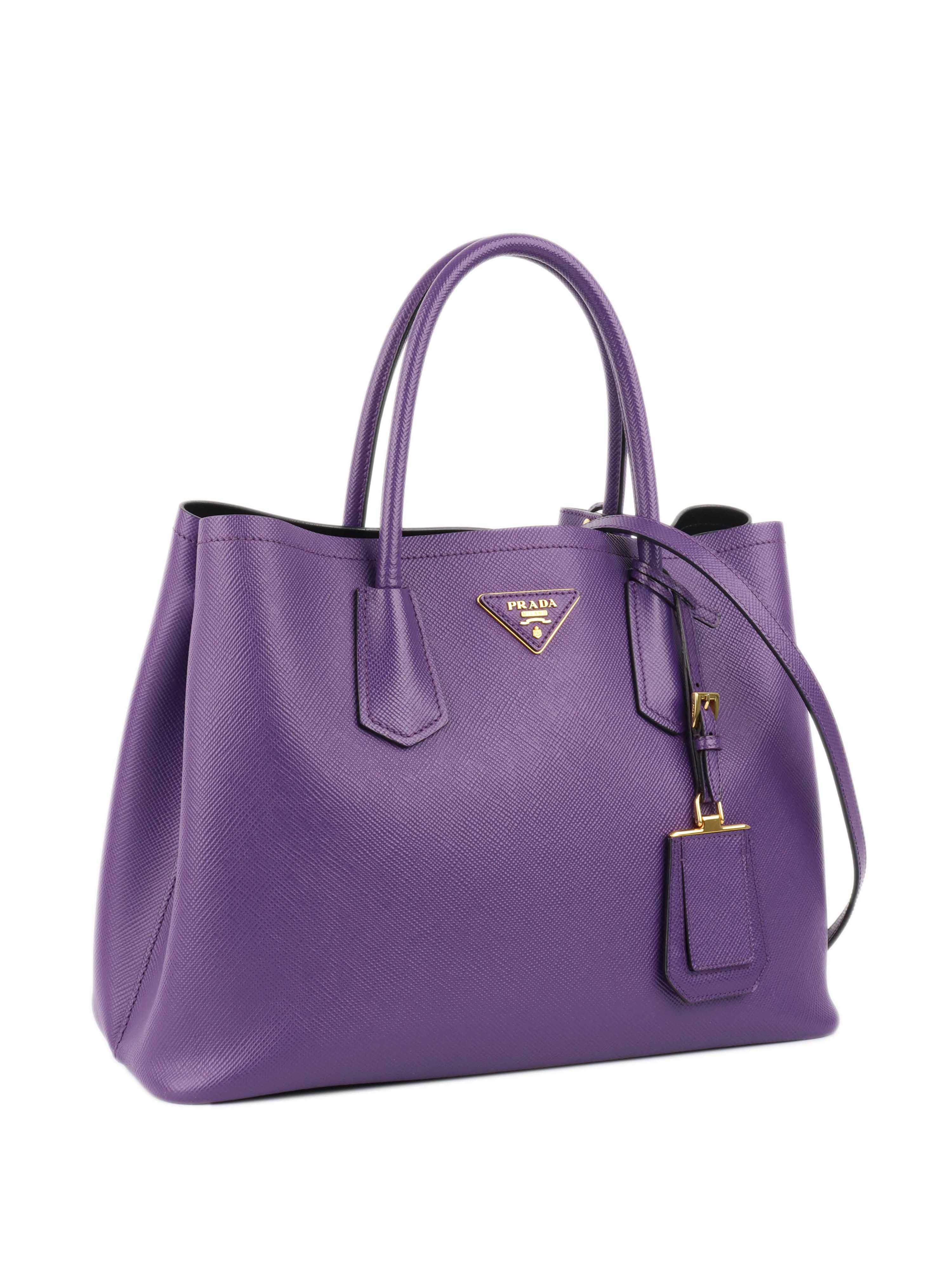 Prada Limited Edition Purple Saffiano Leather Tote Bag for Women | Luxury Designer Handbag for Work, Travel & Everyday Use