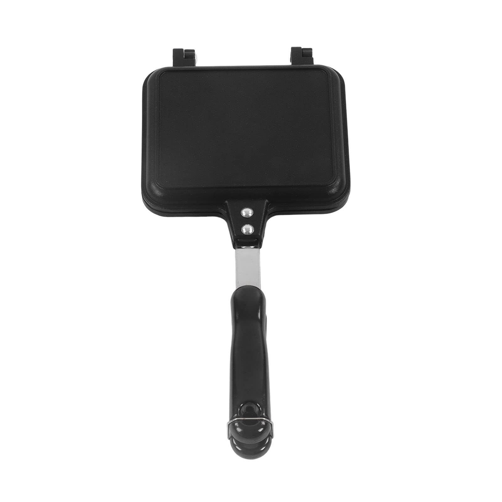 Non-Stick Double Sided Cast Iron Frying Pan & Sandwich Grill Maker - Foldable Breakfast Griddle for Toast, Panini, Waffles | Perfect for Home Cooking, Camping & Outdoor Picnics