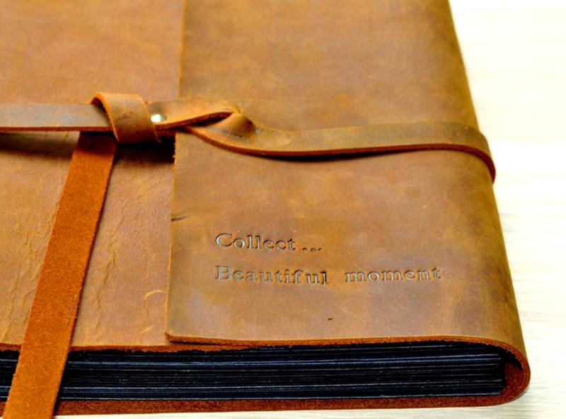 Personalized Engraved Leather Wedding Guest Book - Elegant Bridal Shower Memory Album for Wedding, Anniversary & Special Events - Perfect Gift for Couples