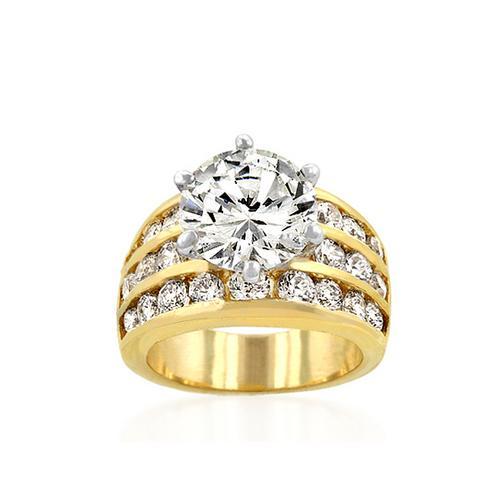 Classic Gold Engagement Ring for Women - 14K Solid Gold Wedding Band - Elegant & Timeless Jewelry for Proposals, Anniversaries & Special Occasions