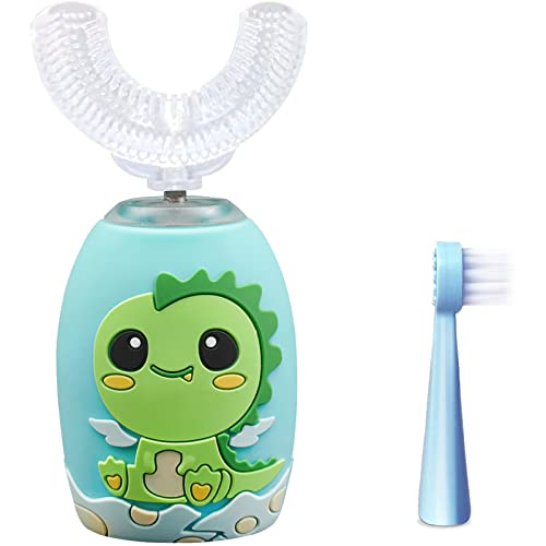 TUTULOO Kids Electric Toothbrush - U-Shaped Toothbrush with Smart Timer & LED Light for Children Ages 2-6 | 360° Cleaning for Toddlers & Preschoolers | Perfect for Morning & Bedtime Oral Care Routine