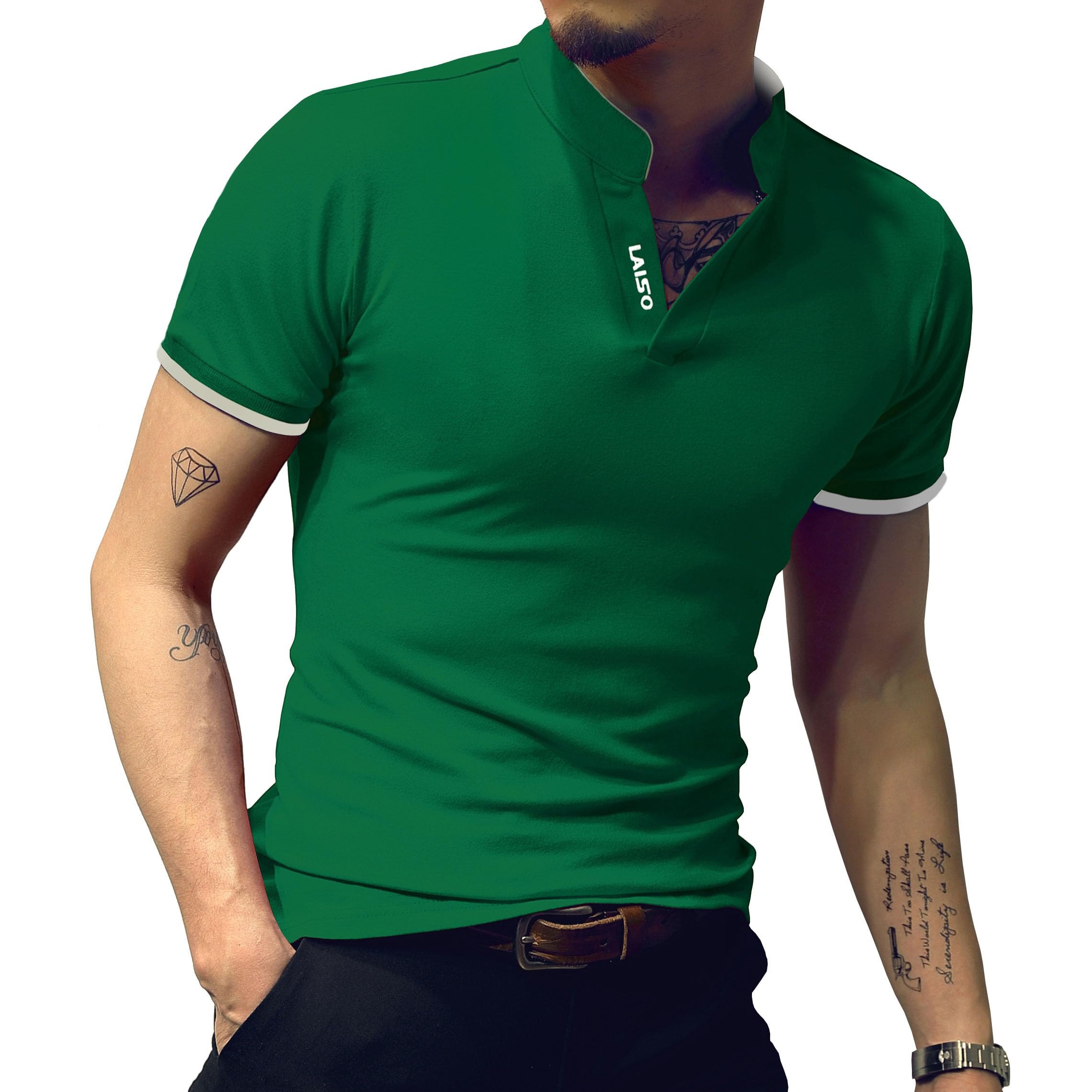 LOGEEYAR Men's Slim Fit Cotton Polo Shirts - Short & Long Sleeve Henley T-Shirts for Casual Wear | Perfect for Office, Golf & Summer Outings