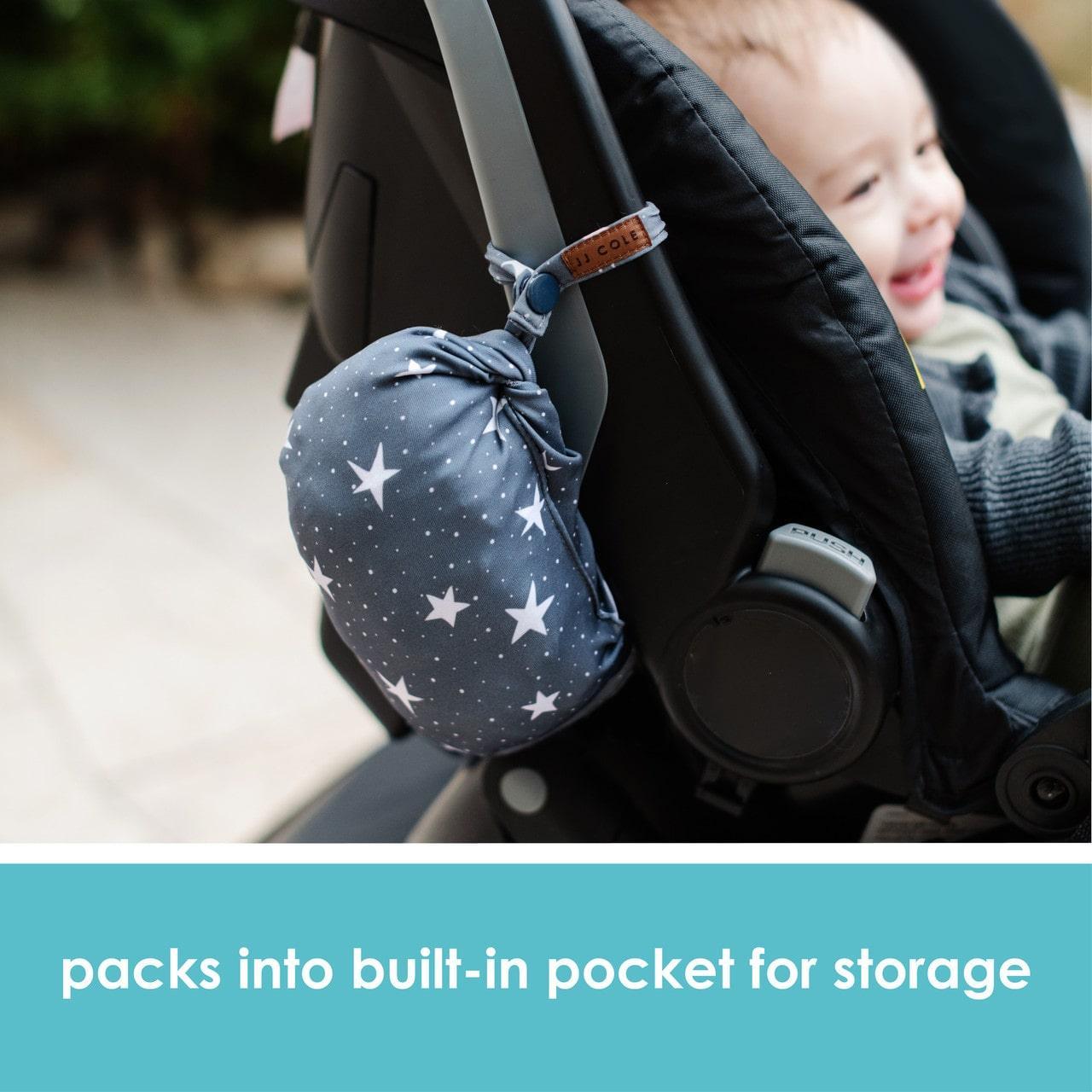 JJ Cole DreamGuard Packable Car Seat Canopy - Lightweight Baby Car Seat Cover for Sun & Wind Protection - Perfect for Strollers, Shopping Carts & Travel