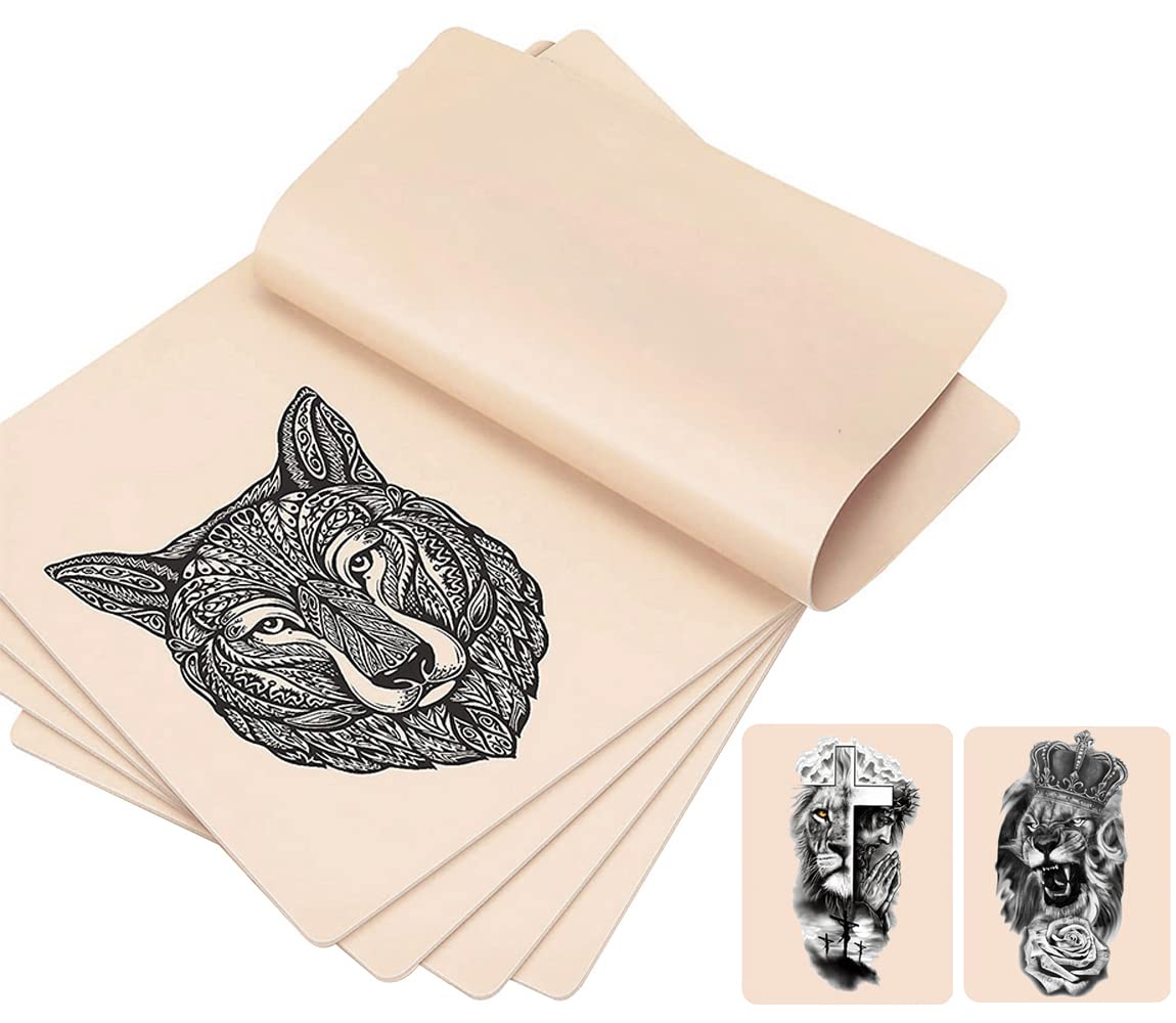 5-Piece Double-Sided Tattoo Practice Skin Kit - 8x6 Inch Fake Skin for Microblading, Eyebrow & Tattoo Training - Essential Supplies for Beginners & Professional Artists | Perfect for Home Practice & Studio Training Sessions