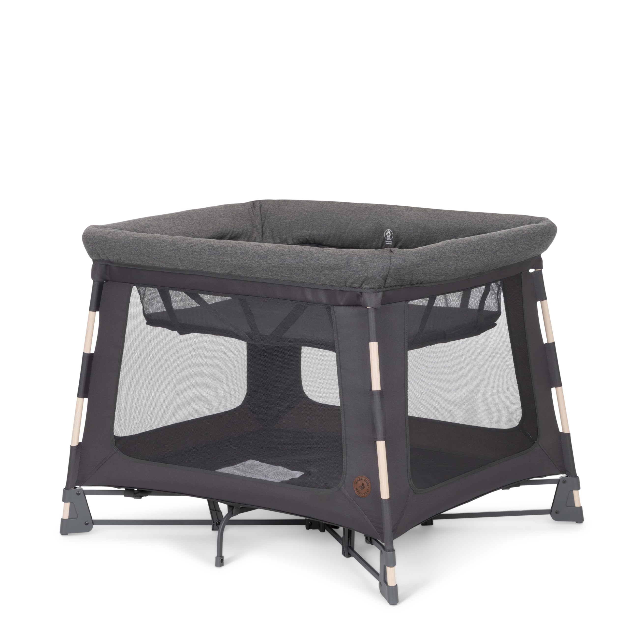 Maxi-Cosi Swift Baby Playpen with Mat - Portable Play Yard & Pack n Play with Bassinet for Infants & Toddlers, Classic Graphite | Safe Indoor/Outdoor Play Space for Home, Travel & Daycare