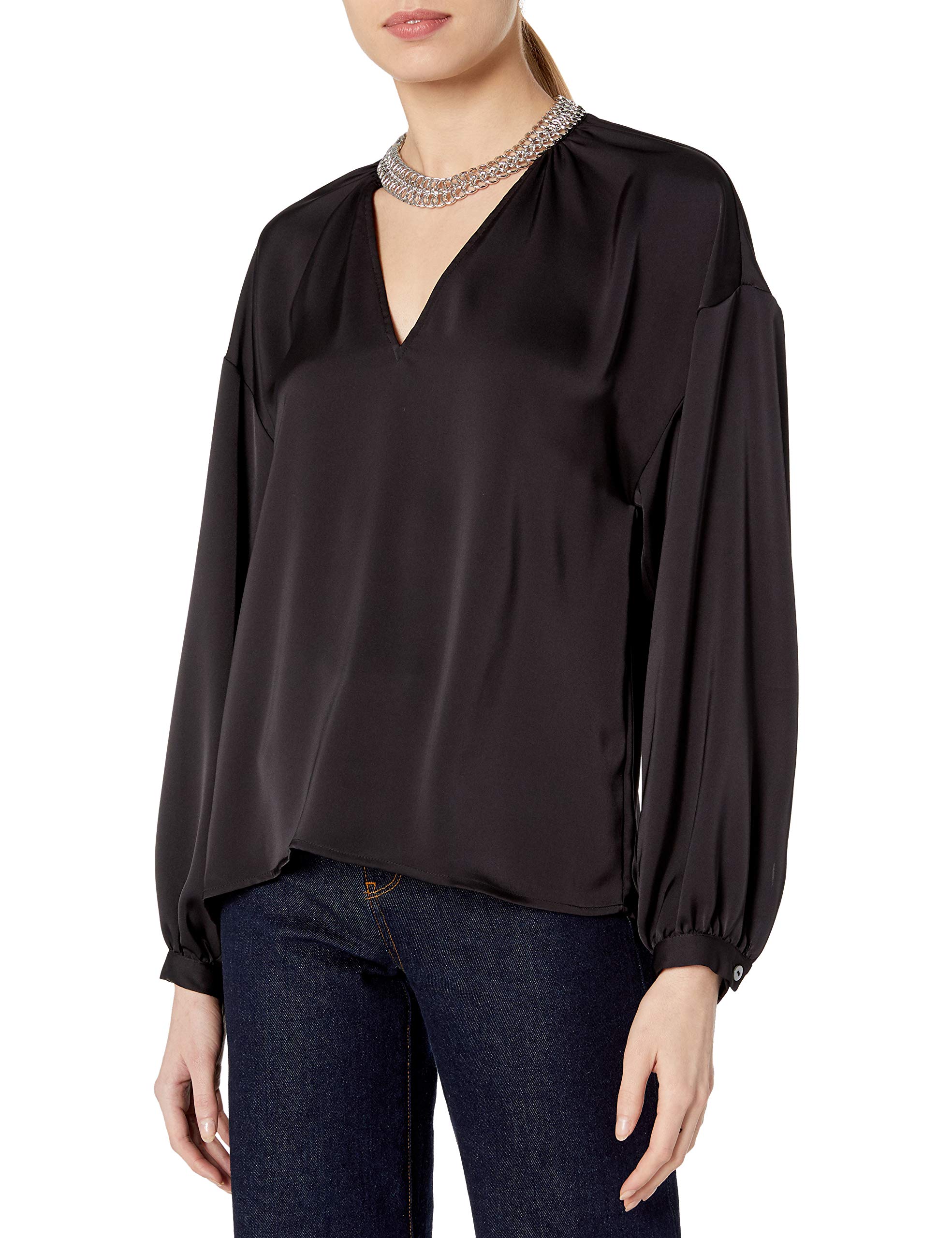 Ramy Brook Women's Long Sleeve Blouse - Elegant Button Down Shirt for Work & Casual Wear | Office Outfit & Date Night Top | Comfortable Stretch Fabric for All-Day Wear