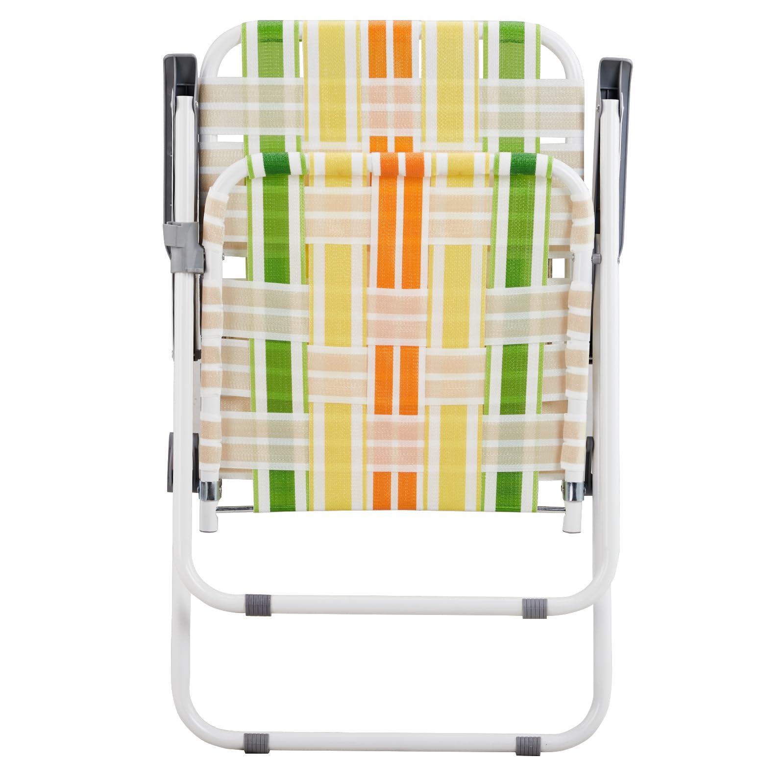 2 Pack Light Green Folding Lawn Chairs - Portable Outdoor Patio, Beach & Camping Chairs with Webbed Design for Backyard, Garden, Picnic and Poolside Relaxation