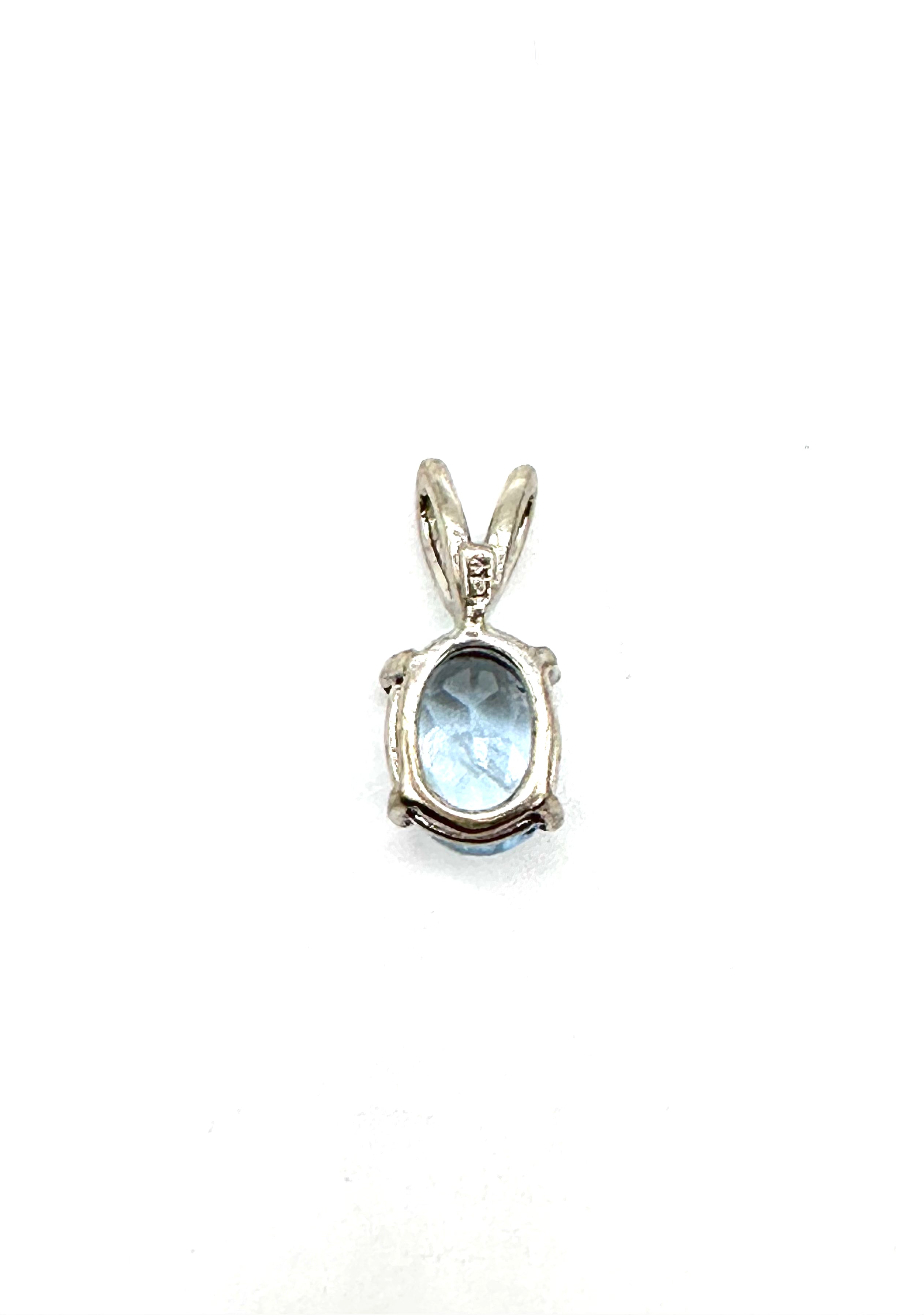 Oval Blue Topaz Pendant Necklace - Genuine 925 Sterling Silver Jewelry for Women - Perfect Gift for Birthday, Anniversary & Valentine's Day