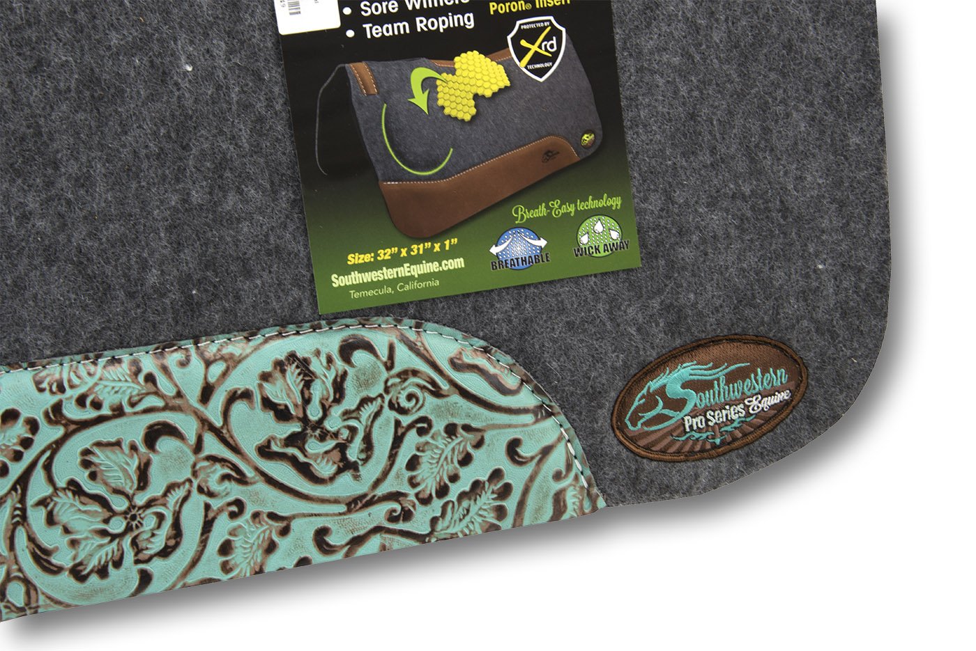 OrthoRide Correction Western Saddle Pad - Premium USA-Made Wool Padding for Horse Comfort & Spine Alignment - Perfect for Trail Riding, Training & Show Competitions