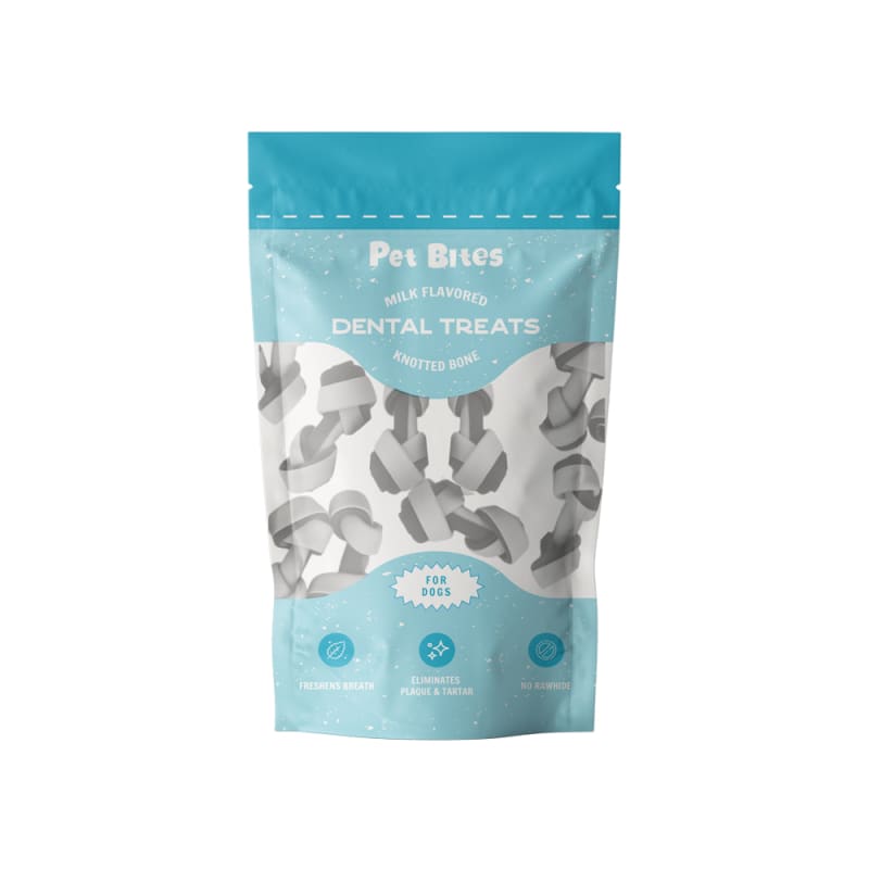 Premium Small Knotted Bone Dental Dog Treats - 195g Milk Flavor for Puppies & Small Dogs | Promotes Oral Health & Reduces Plaque | Ideal for Training, Chewing & Teething Relief