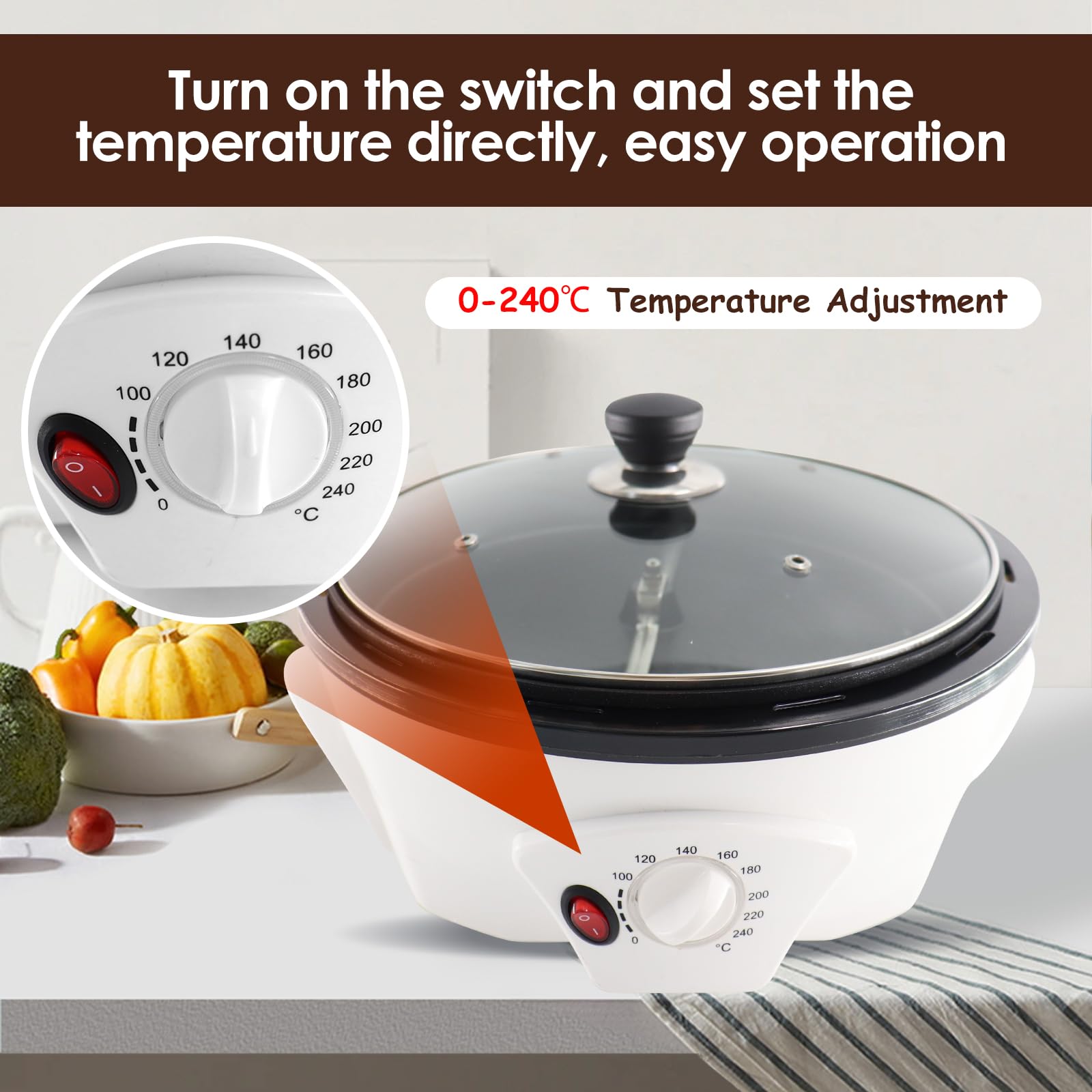 750g Electric Coffee Roaster Machine for Home Use - 110V Coffee Bean Roaster with Adjustable Temperature - Perfect for Fresh Roasting Coffee Beans at Home, Gifts for Coffee Lovers