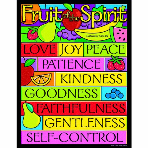 Fruit of The Spirit Learning Chart Set - 3 Pack for Kids Bible Study & Sunday School Classroom Decor