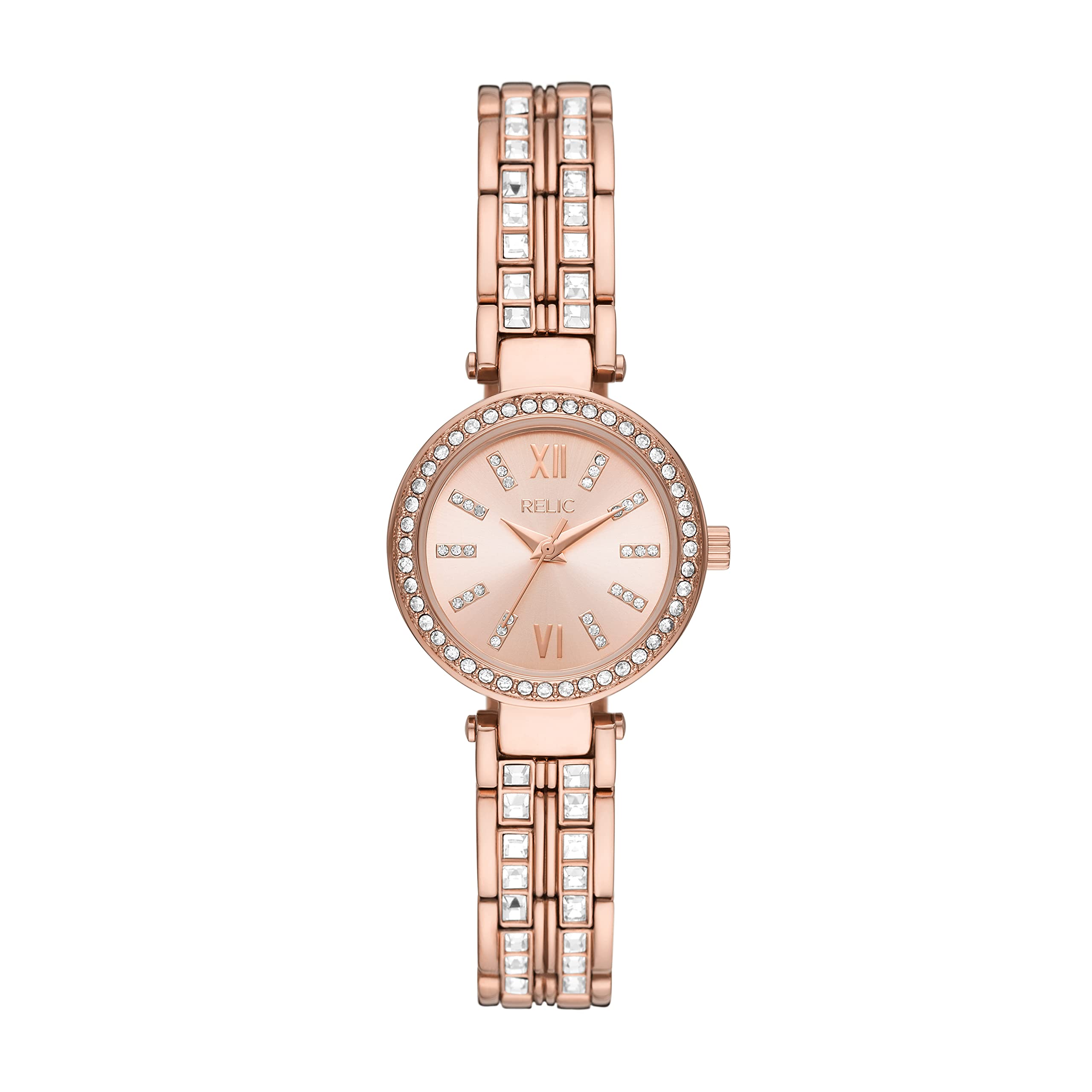 Fossil Women's Anita Glitz Rose Gold-Tone Alloy Bracelet Watch - Stylish & Elegant Timepiece for Everyday Wear, Office & Special Occasions (Model ZR34628)