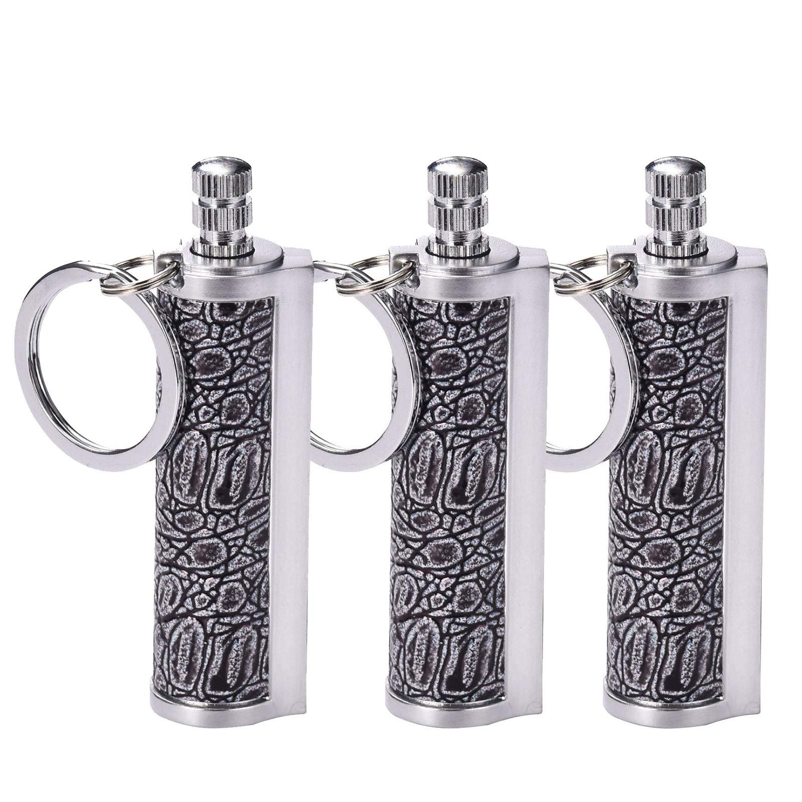 3PCS Permanent Match Keychain Lighter - Waterproof Flint Metal Matchstick Fire Starter for Outdoor Camping, Survival & Emergency Use - Durable Forever Match Lighter for Hiking, BBQ, Backpacking & Travel Essentials