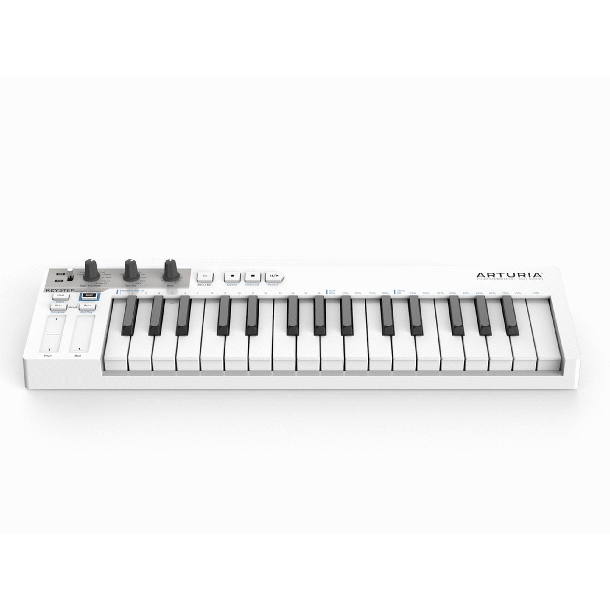 Arturia Keystep 32-Key MIDI Controller Keyboard - White | USB & MIDI Connectivity for Music Production, Live Performance & Studio Recording