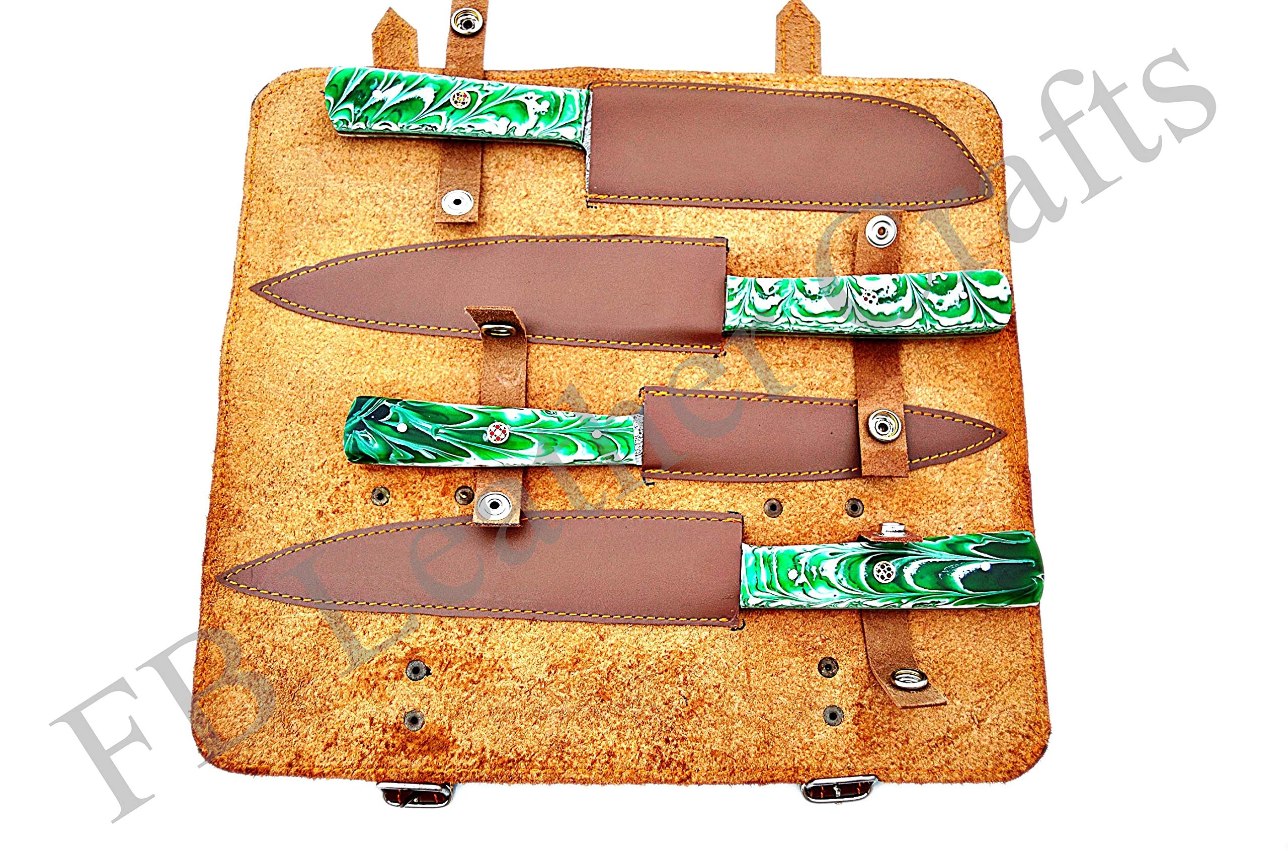 Hand Forged Damascus Steel Kitchen Knives Set - 4-Piece Chef & BBQ Knives with Custom Design | Perfect for Professional Cooking, Meat Cutting & Outdoor Grilling | FBK-1145