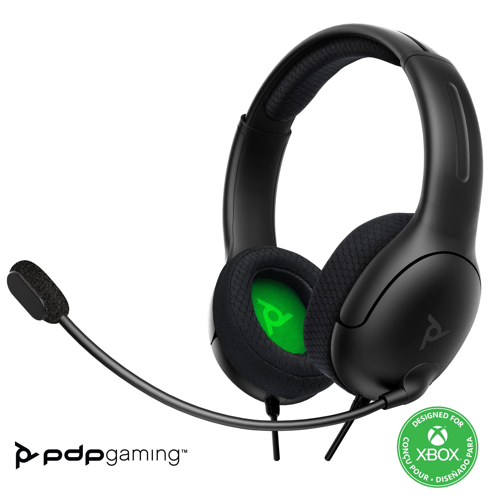 PDP Gaming AIRLITE Wired Stereo Headset for Xbox Series X|S & Xbox One - Official Licensed Noise-Cancelling Microphone, Lightweight Design for PC/Windows 10/11 Gaming - Perfect for Competitive Multiplayer & Late-Night Gaming Sessions (Black)