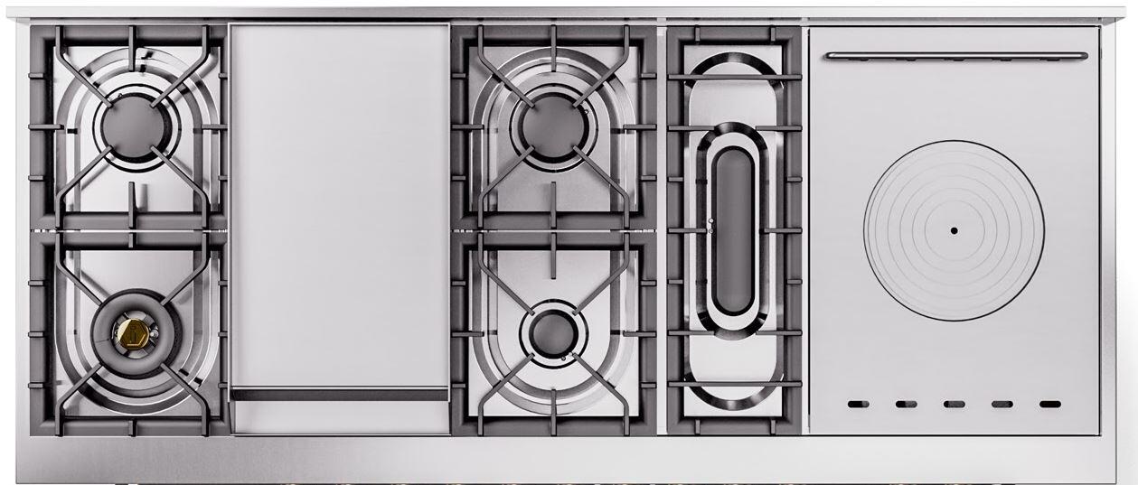 ILVE Nostalgie II 60-Inch Dual Fuel Range with Liquid Propane - Glossy Black & Bronze Trim (UP60FSNMPBKBLP) | Professional Gas Stove for Home Kitchen, Restaurant & Culinary Enthusiasts