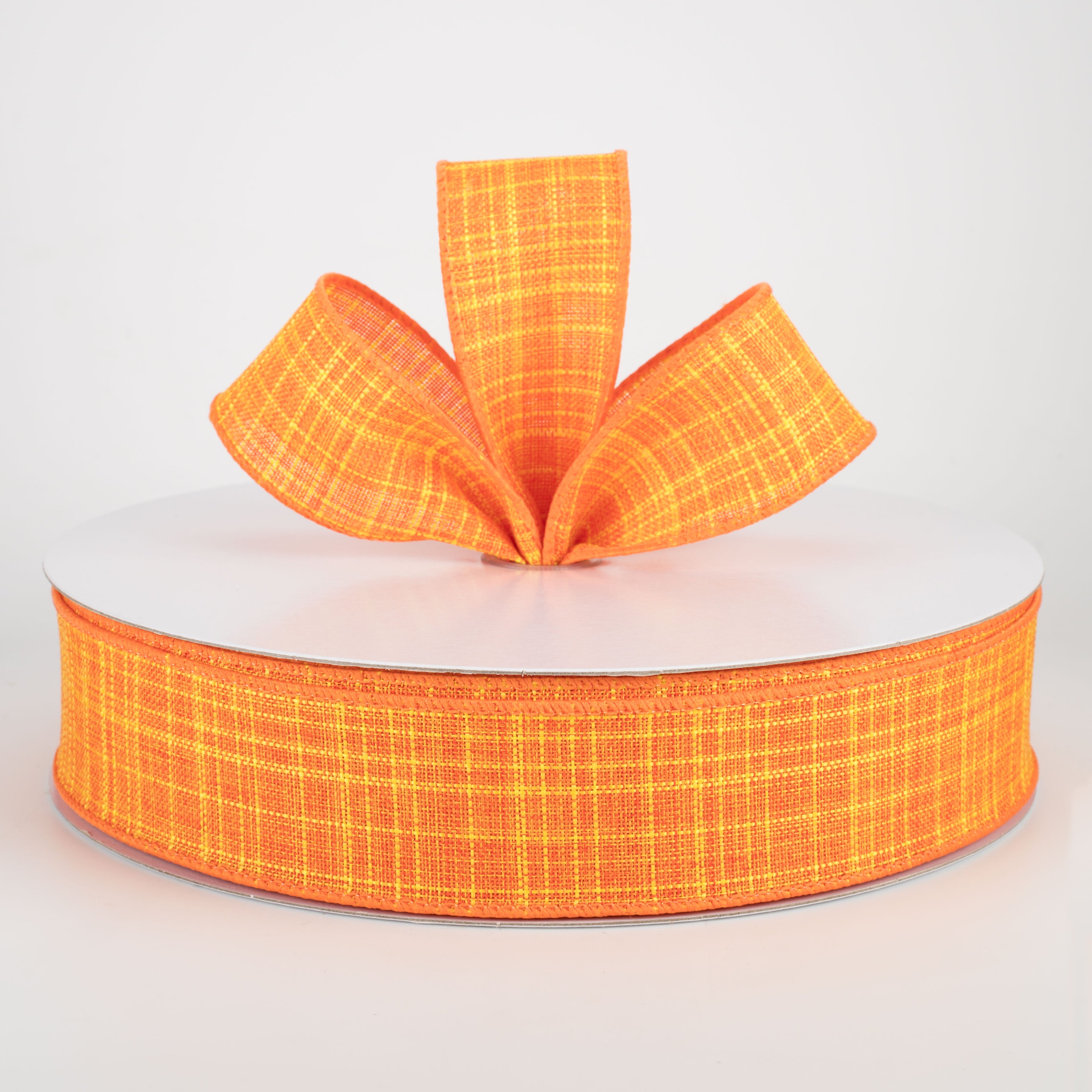 1.5 Inch Estelle Textured Linen Ribbon - Orange (50 Yards) | Premium Crafting Ribbon for Gift Wrapping, DIY Projects, Wedding Decorations & Scrapbooking