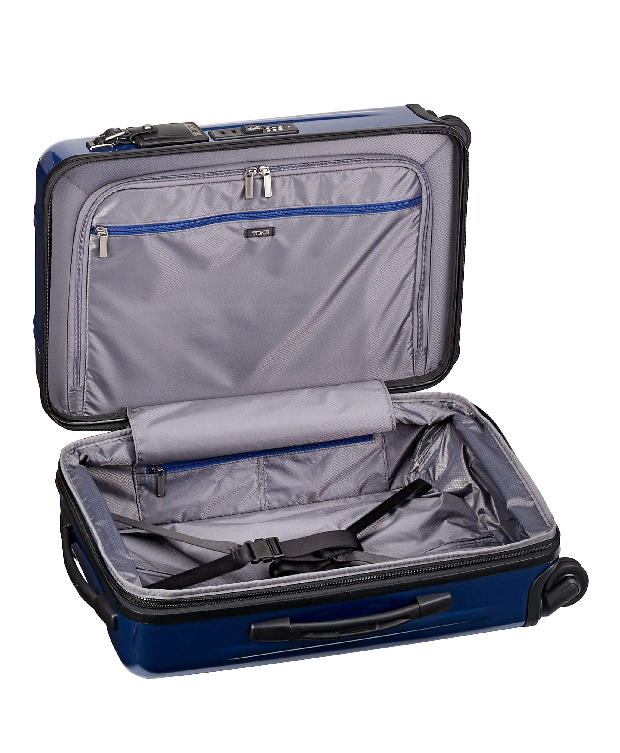 TUMI V3 International Expandable Carry-On Luggage - 22 Inch Hardshell Suitcase for Men & Women - Lightweight Spinner Luggage with TSA Lock - Perfect for Business Travel & Weekend Getaways (Deep Blue)