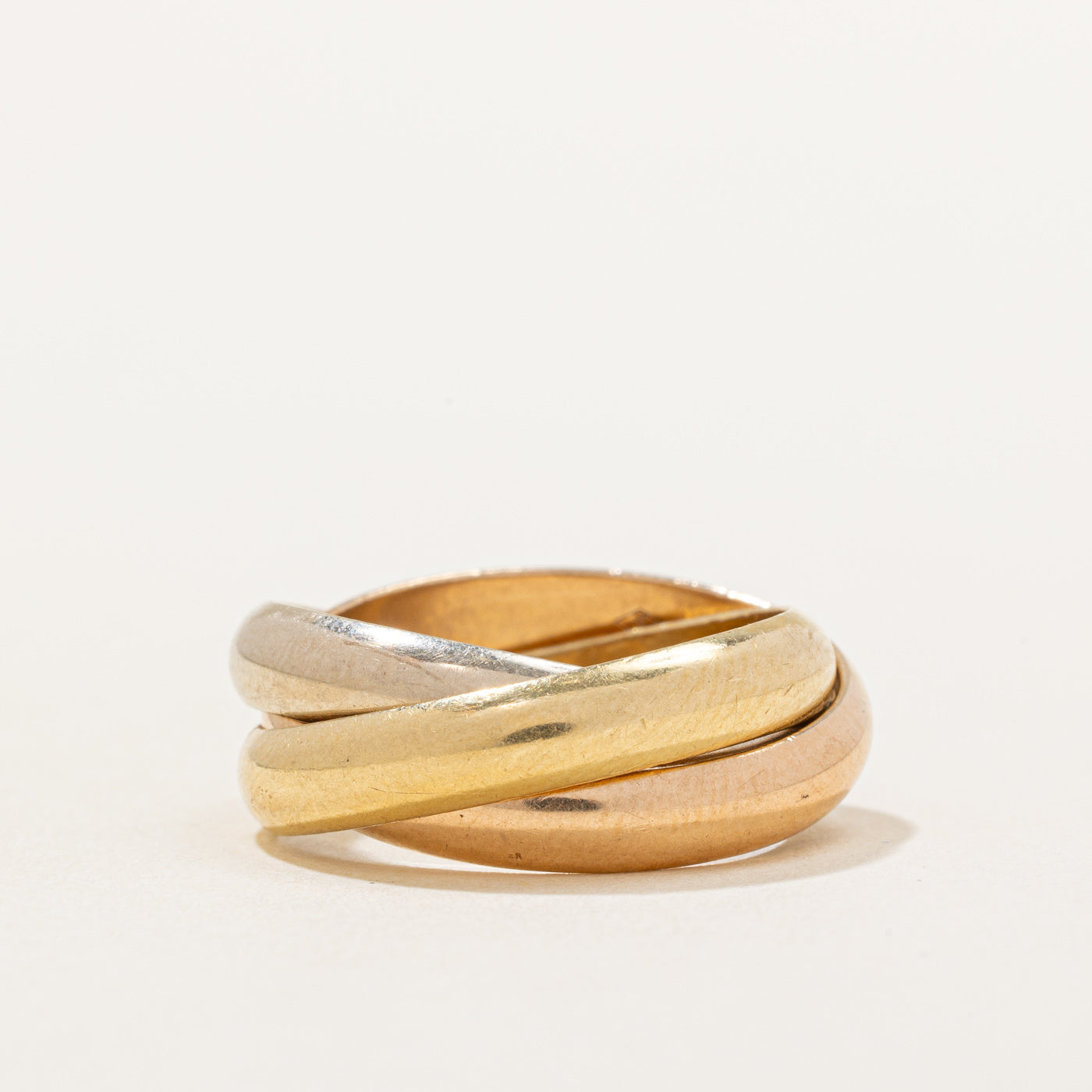 Cartier Trinity Ring - Classic 18K Gold Tri-Color Band Ring, Size 4 | Luxury Jewelry for Women, Anniversary & Wedding Gift, Everyday Elegance