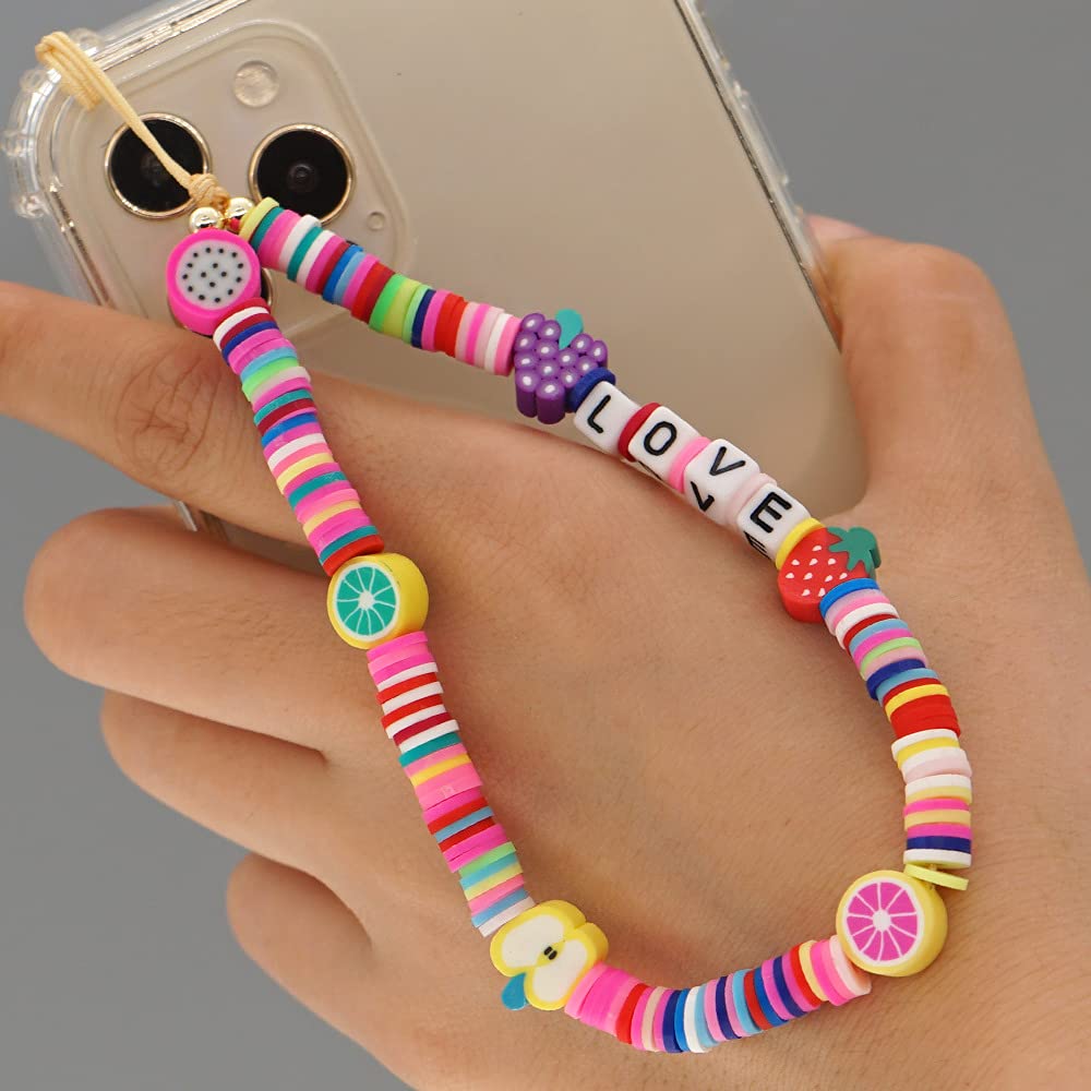 Beaded Phone Lanyard Wrist Strap for Women & Girls - Stylish Beaded Phone Charm Holder - Perfect for Smartphones, ID Cards & Keys - Office, School, Travel Accessory