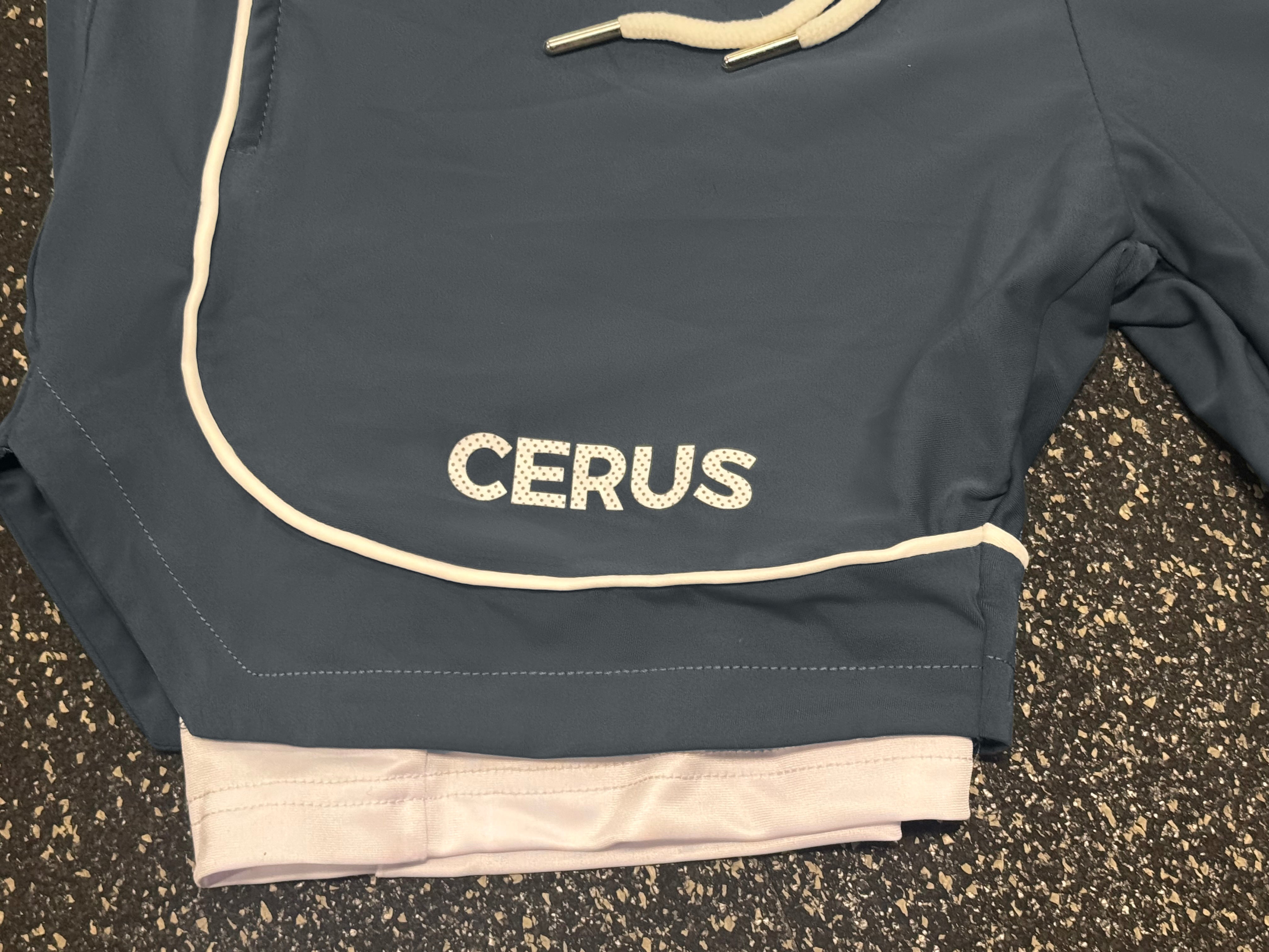 Cerus Grey Flow 2-in-1 Running Shorts for Men - Quick-Dry Athletic Workout Shorts with Built-in Liner - Perfect for Gym, Jogging & Outdoor Activities