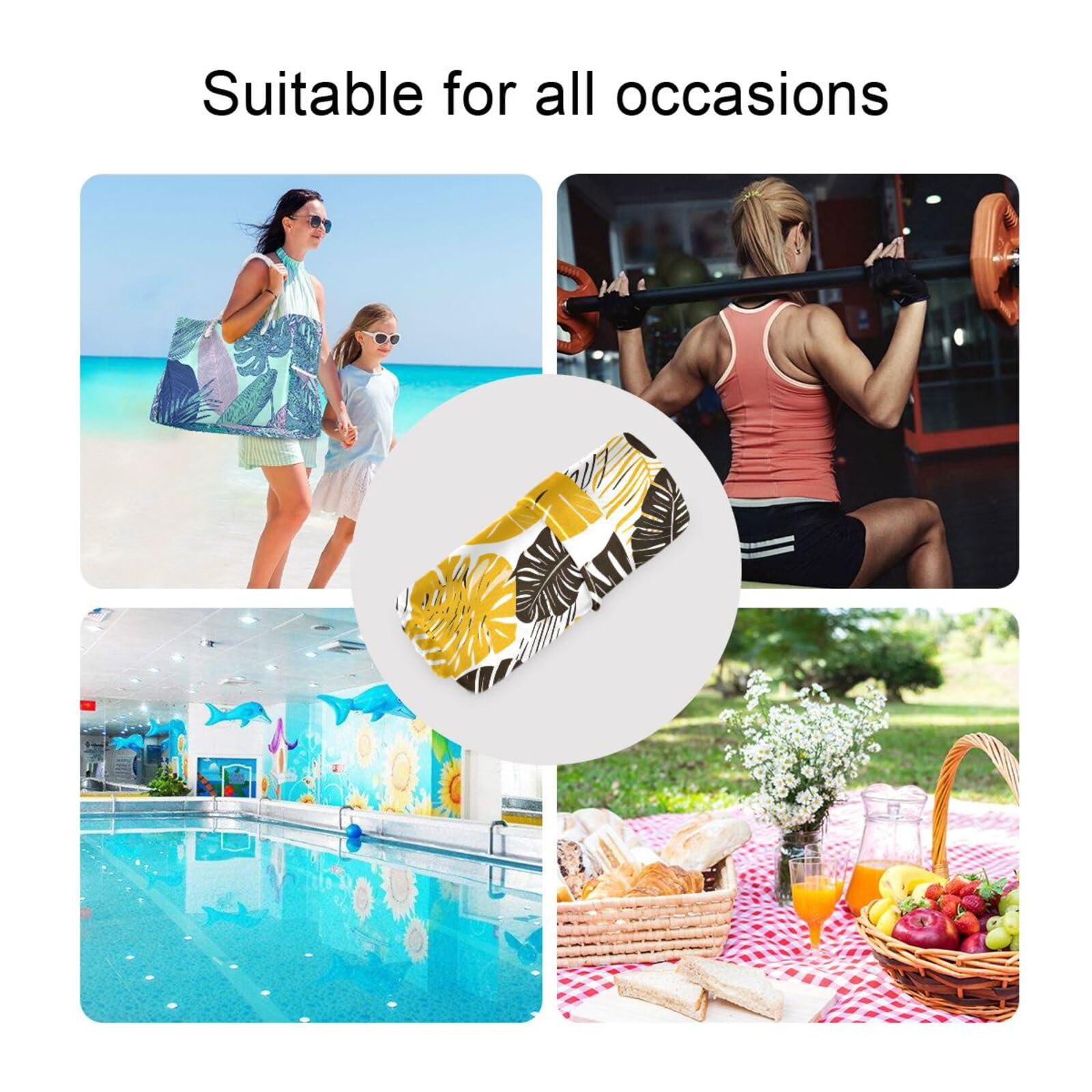**Waterproof Wet Dry Bag Set of 2 - Tropical Leaves Design for Diapers, Swimwear & Gym Clothes | Beach, Travel & Pool Essentials**