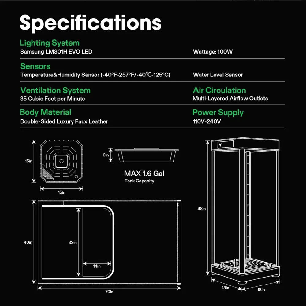 Vivosun VGrow Smart Indoor Grow Box Kit - Hydroponic System for Herbs, Vegetables & Plants | Perfect for Home Gardening, Urban Farming & Indoor Planting