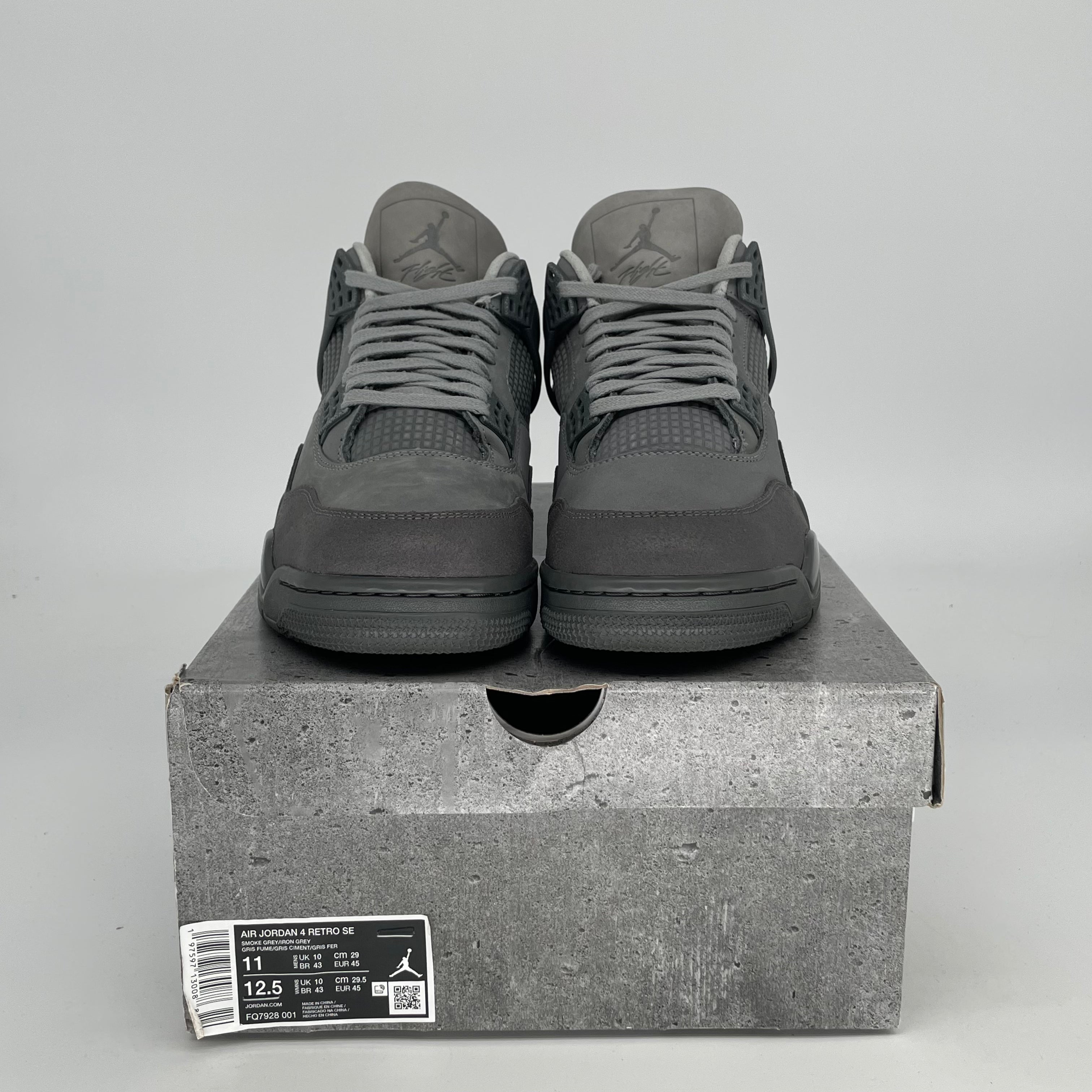 AIR JORDAN 4 WET CEMENT Sneakers - Men's Size 11 & Women's Size 12.5 - Style FQ7928-001 - Perfect for Basketball, Streetwear & Sneaker Collectors