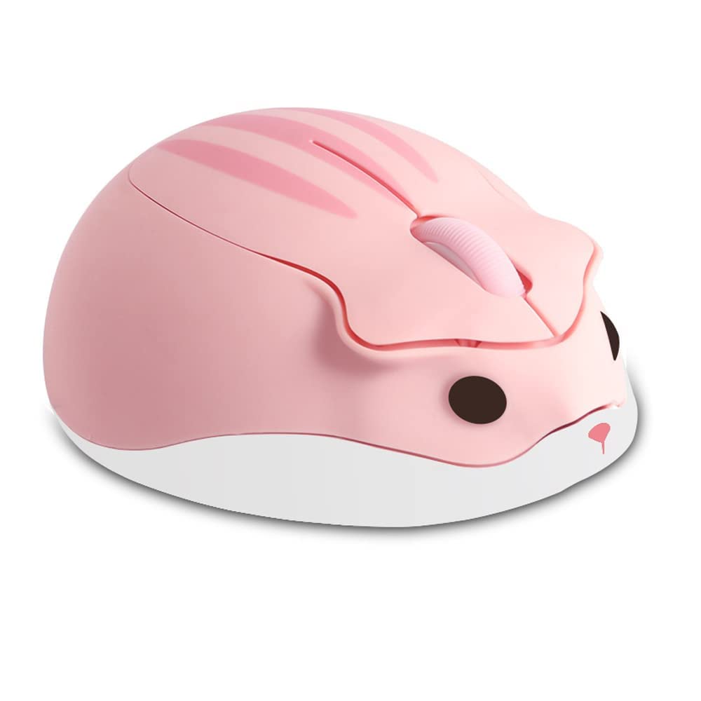 Bluetooth Wireless Mouse - Cute Hamster Shape, Silent & Lightweight, Pink Kawaii Design for PC, Laptop, Mac, iPad Pro, MacBook Pro/Air - Perfect for Gaming, Office, School & Gift for Women, Men, Kids, Boys & Girls
