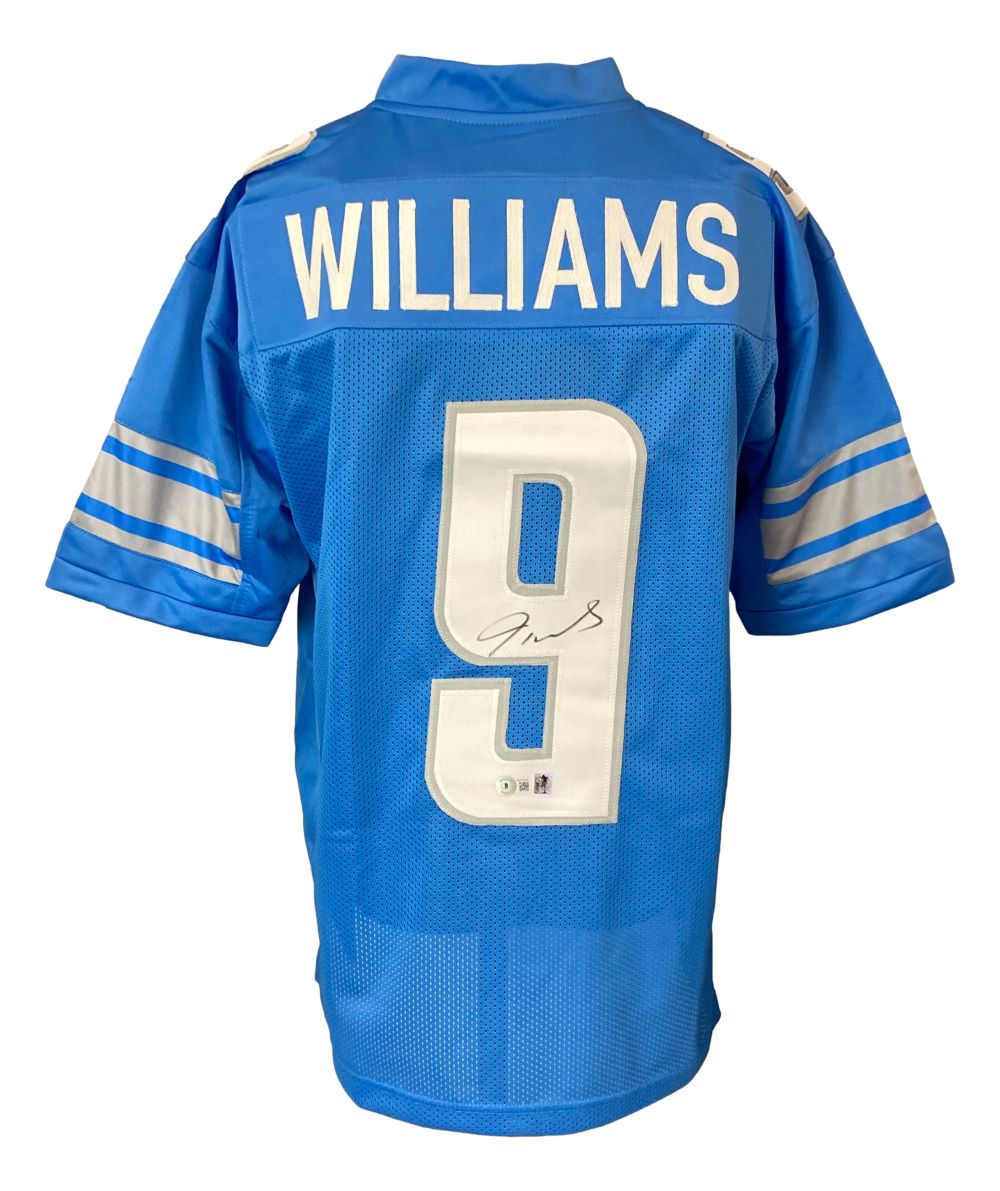 Jameson Williams Detroit Lions Signed Light Blue Football Jersey - Authentic NFL Collectible for Fans & Memorabilia Enthusiasts - Perfect for Display, Gifting, and Game Day Support