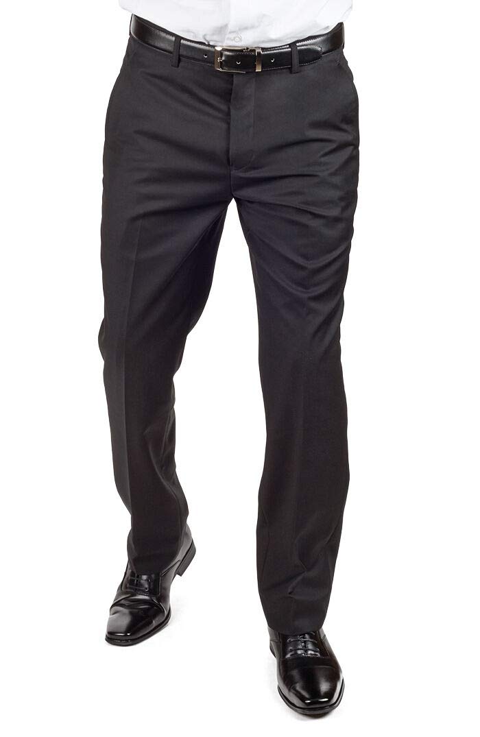 AZAR MAN Slim Fit 3 Piece Suit Set - Black Formal Vested Suit with 2 Button Notch Lapel for Business, Wedding & Special Occasions