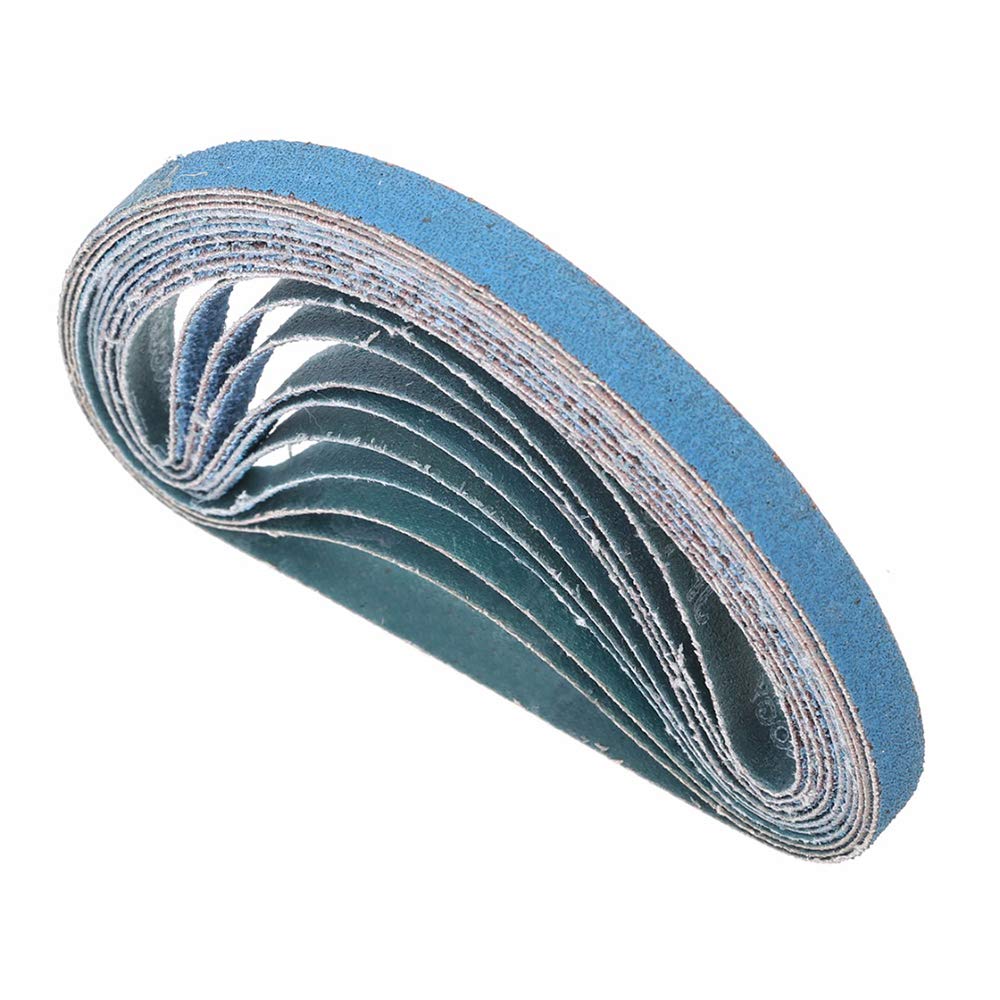 20mm x 520mm 60 Grit Sanding Belts for Power Tools - 10 Pack Abrasive Metal Sanding Bands - Perfect for Woodworking, Metal Polishing & DIY Projects