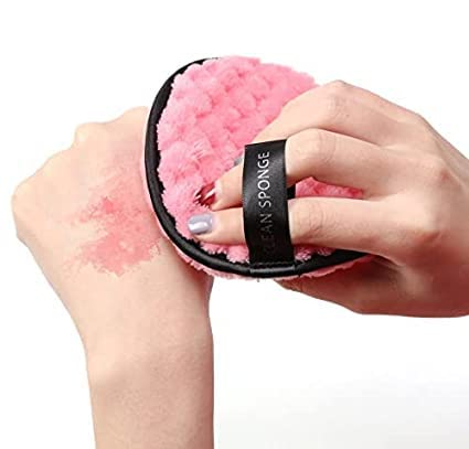 Nirdambhay (Pack of 2) Reusable Makeup Remover Sponge Pads - Microfiber Facial Cleansing Pads for Mascara, Eye Shadow & Deep Cleansing | Gentle Makeup Removal Wipes for Daily Skincare Routine & Travel
