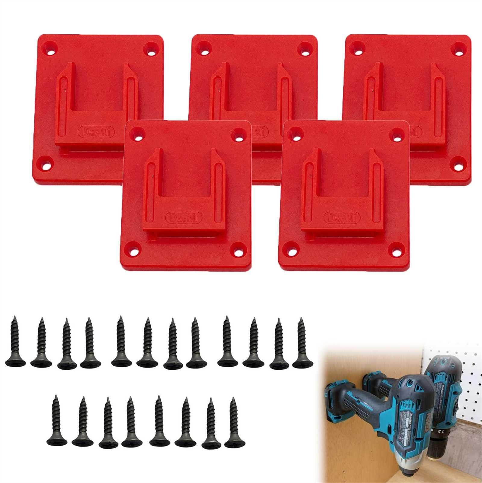 Gigesute 5-Pack Wall Mount Tool Holder for Makita 18V & 14.4V Cordless Drills - Heavy Duty Storage Hanger with Screws for Garage, Workshop & DIY Projects
