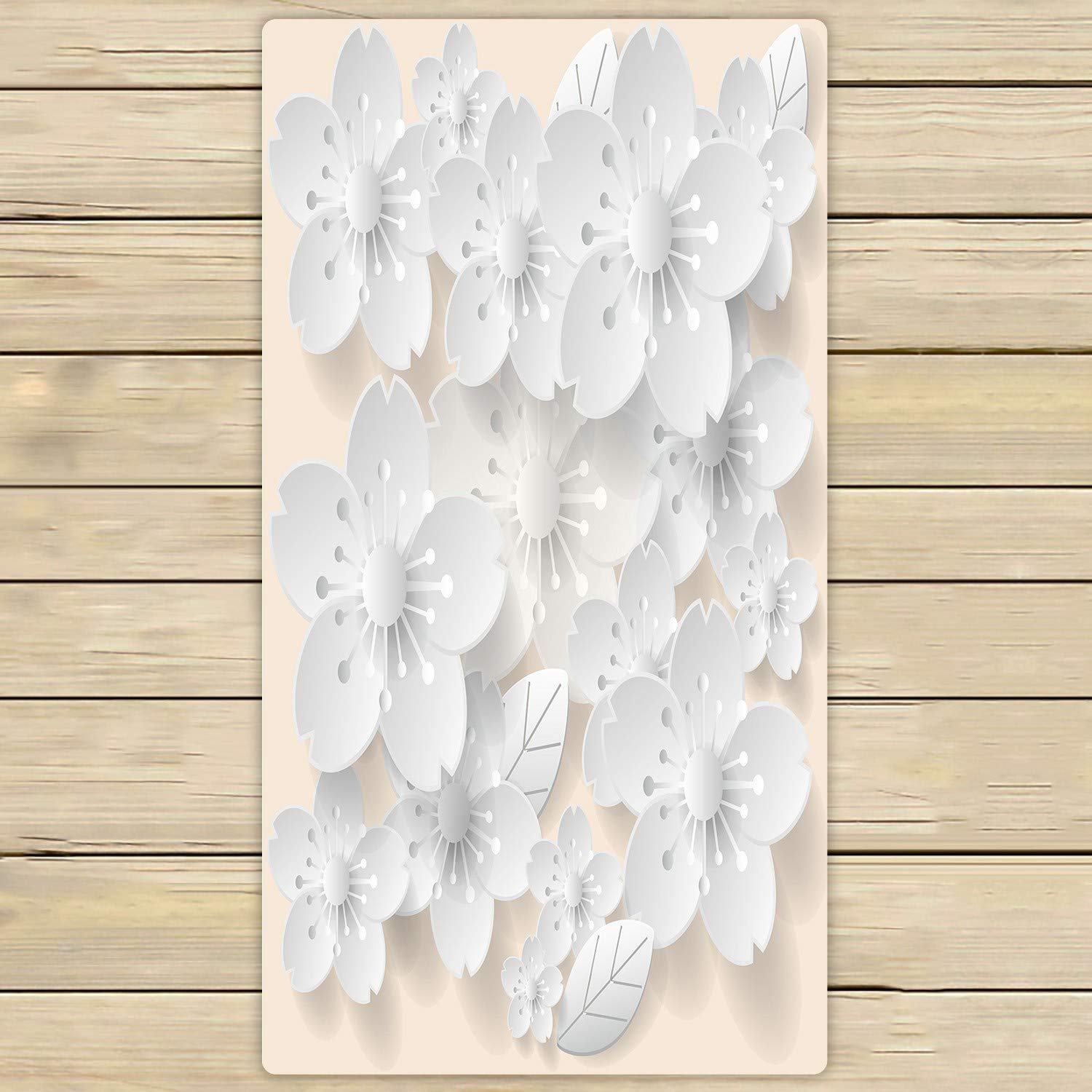 ECZJNT Origami Flower Print Beach Towel - 30x56 Inch Soft Absorbent Bath Towel for Pool, Beach, Shower, Travel & Home Decor | Quick Dry, Lightweight & Stylish