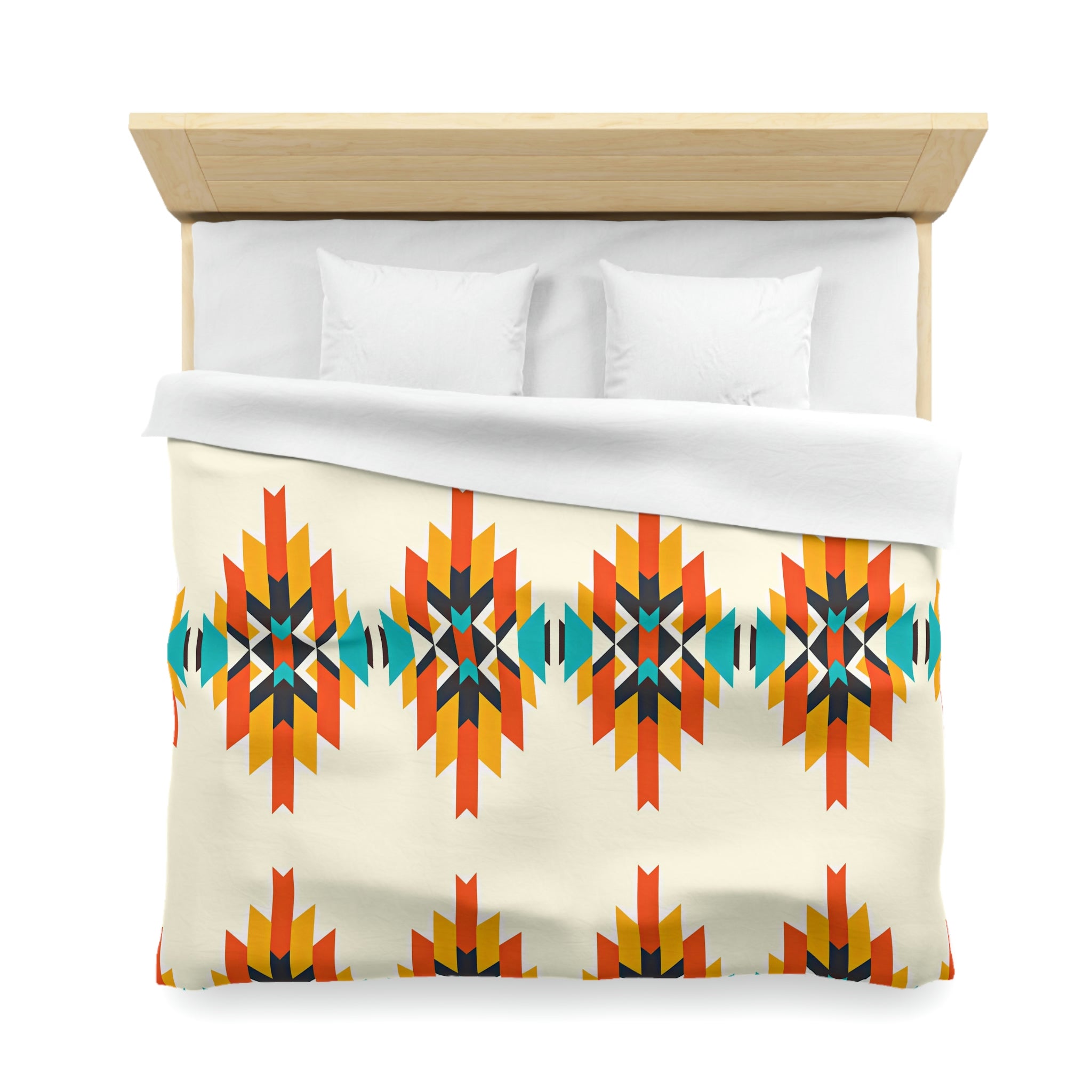 Southwestern Arrow Print Microfiber Duvet Cover Set - Soft Bedding for Queen King Bed - Boho Chic Bedroom Decor for Cozy Home & Guest Room