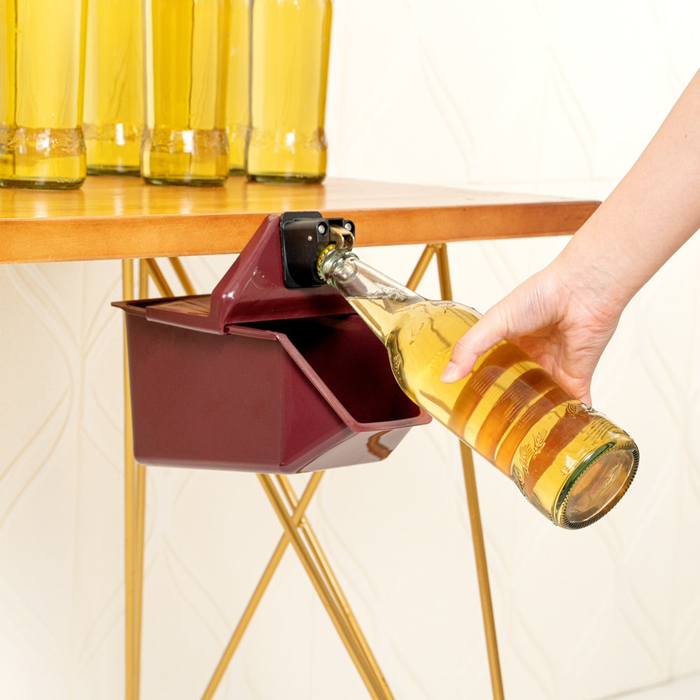 Premium Red Bottle Cap Catcher with Built-in Opener - 9