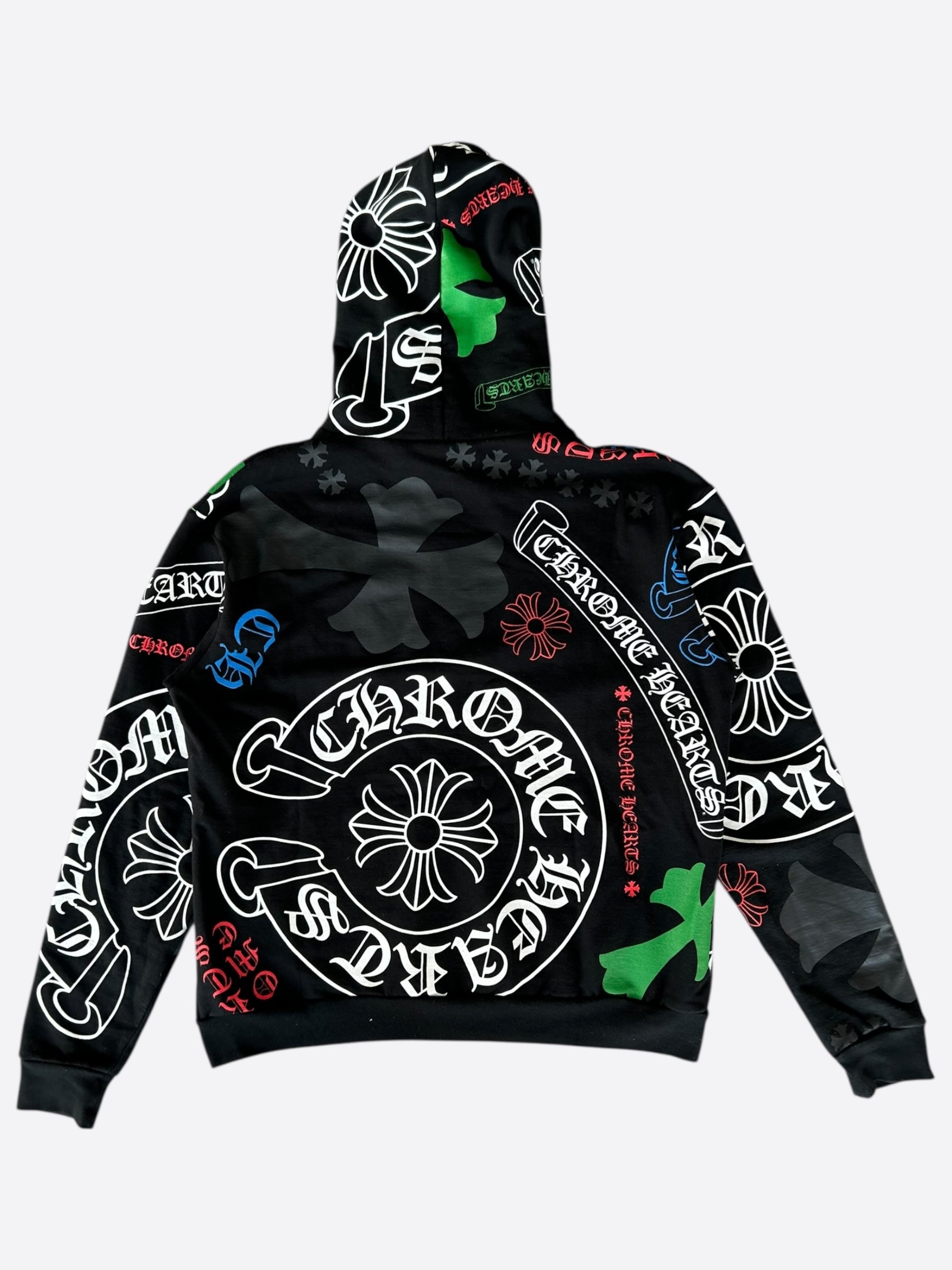 Chrome Hearts Black & Multicolor Stencil Hoodie - Stylish Streetwear Pullover for Men & Women | Perfect for Casual Outfits, Urban Fashion & Everyday Wear