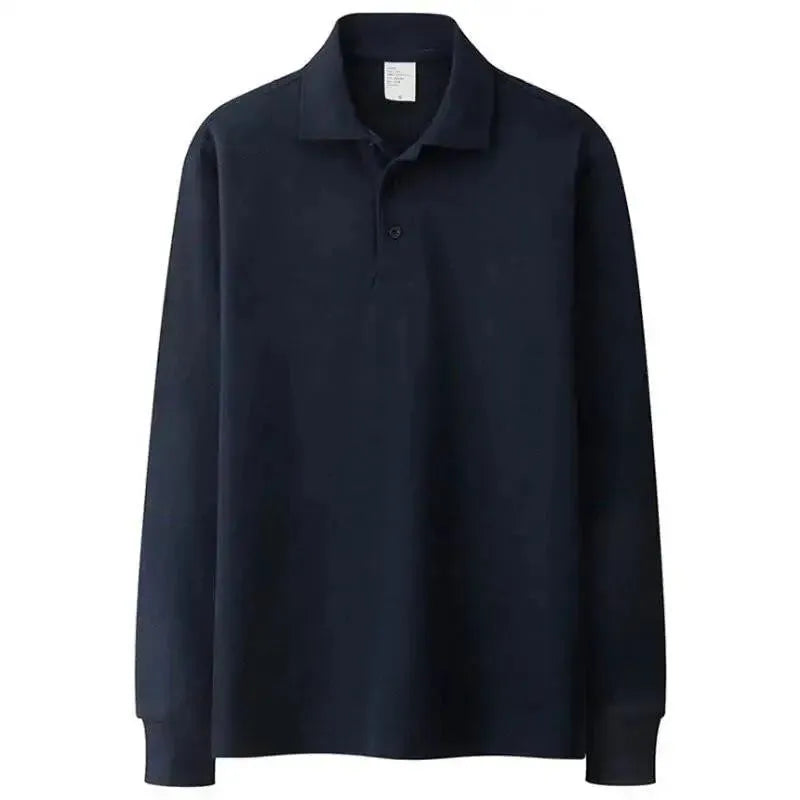Men's Solid Color Polo Shirts for Fall | Casual & Business Wear | Perfect for Office, Golf & Outdoor Activities
