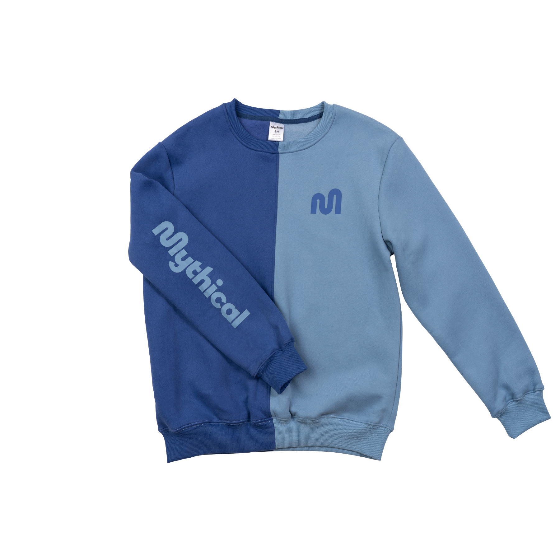 Mythical Colorblock Sweatshirt for Women - Trendy Blue Pullover Hoodie | Casual Streetwear, Loungewear & Outdoor Activities