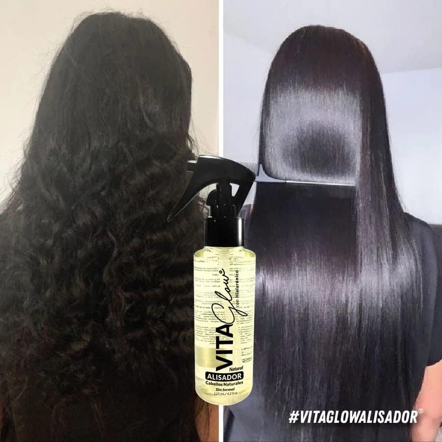 Vita Glow Natural Progressive Hair Straightener with Collagen & Hyaluronic Acid – Formaldehyde-Free, 4.2oz/125ml – Smooth & Repair Damaged Hair for Salon-Quality Results at Home | Perfect for Daily Styling, Keratin Treatments & Frizz Control