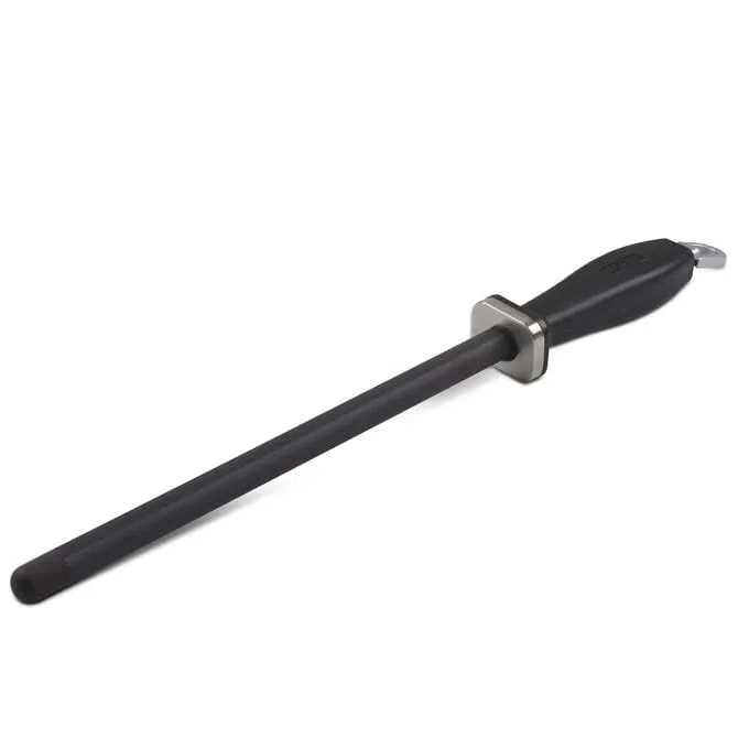 Premium 10.5 Inch Black Ceramic Honing Rod for Knives - Professional Sharpening Tool with Grooves for Chef's Knives, Kitchen Cutlery & Home Cooking Essentials